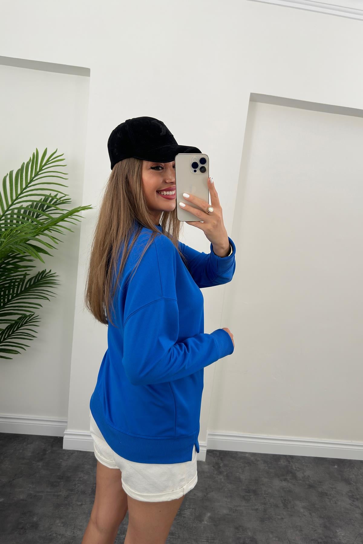 1. Sınıf Kalite Basic Sweat Mavi