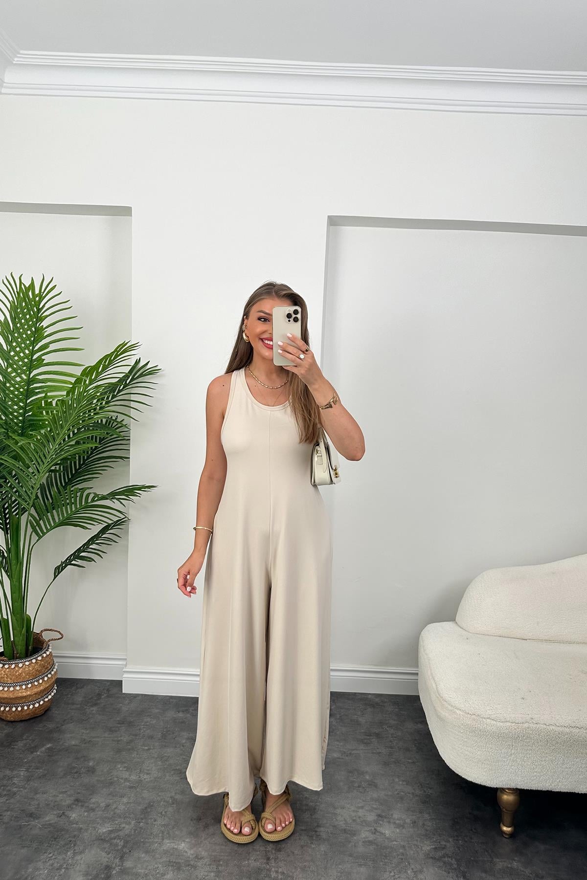 1. Sınıf Kalite Oyhso Model Halter Yaka Likralı Tulum Taş