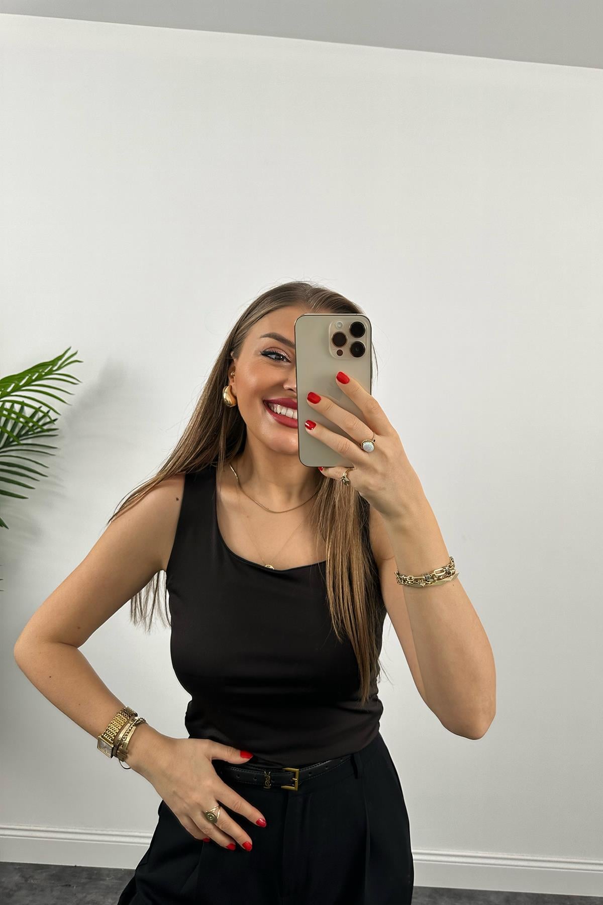 Bebe Marka Likralı Basic Atlet Siyah
