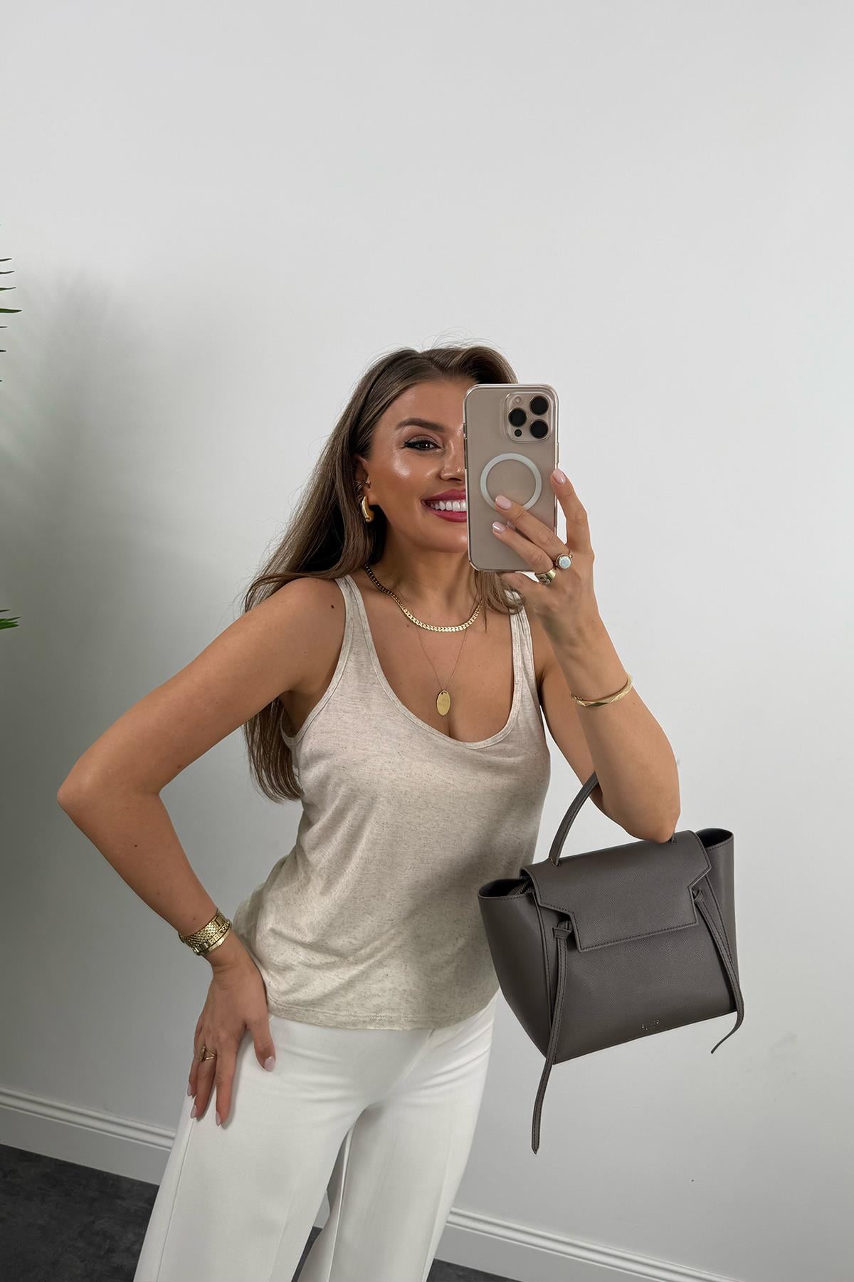 Bebe Premium U Yaka Organik Kumaş Keten Atlet