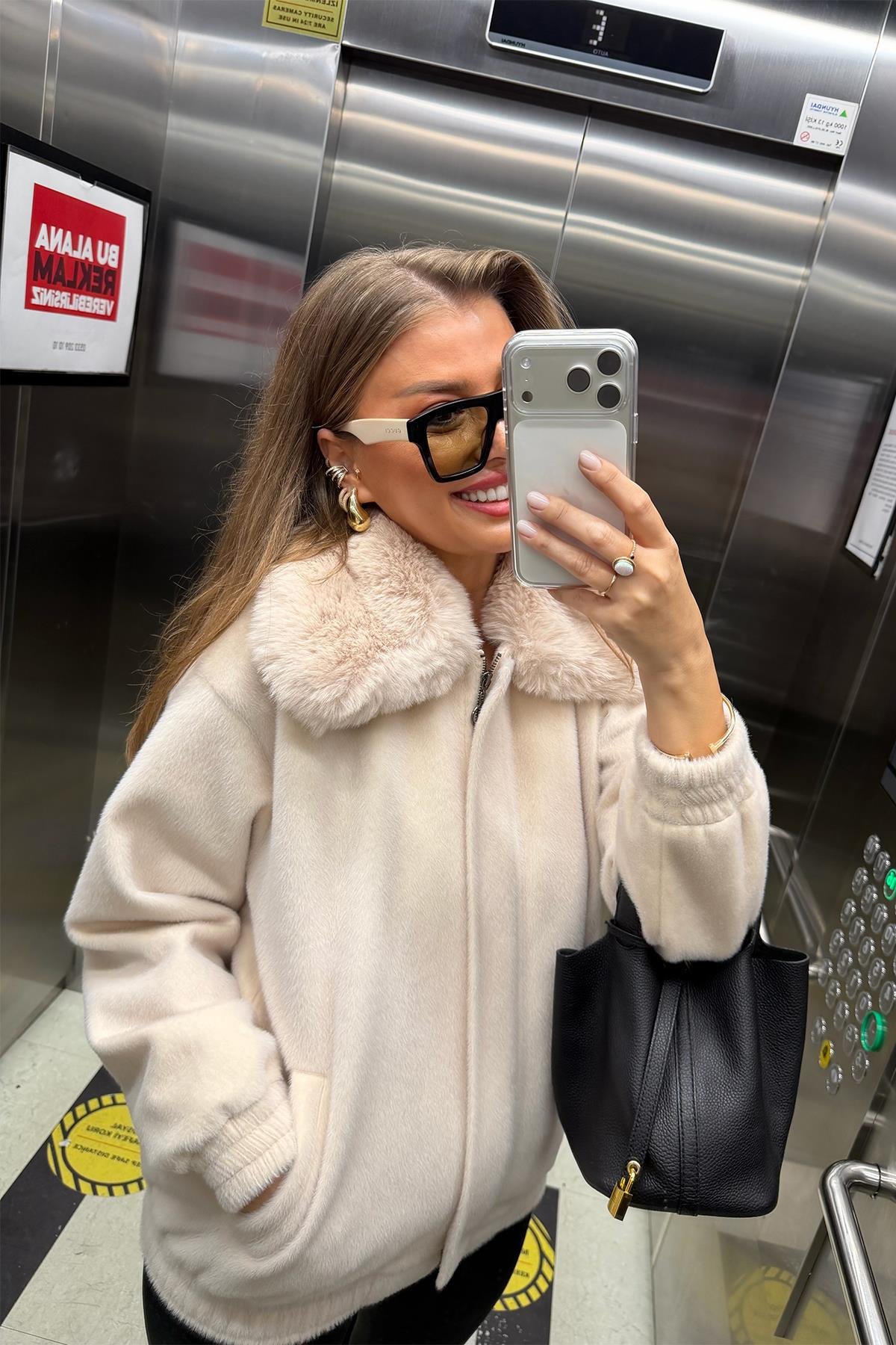 Lüx Kalite İthal Kumaş Kürk Mont Taş