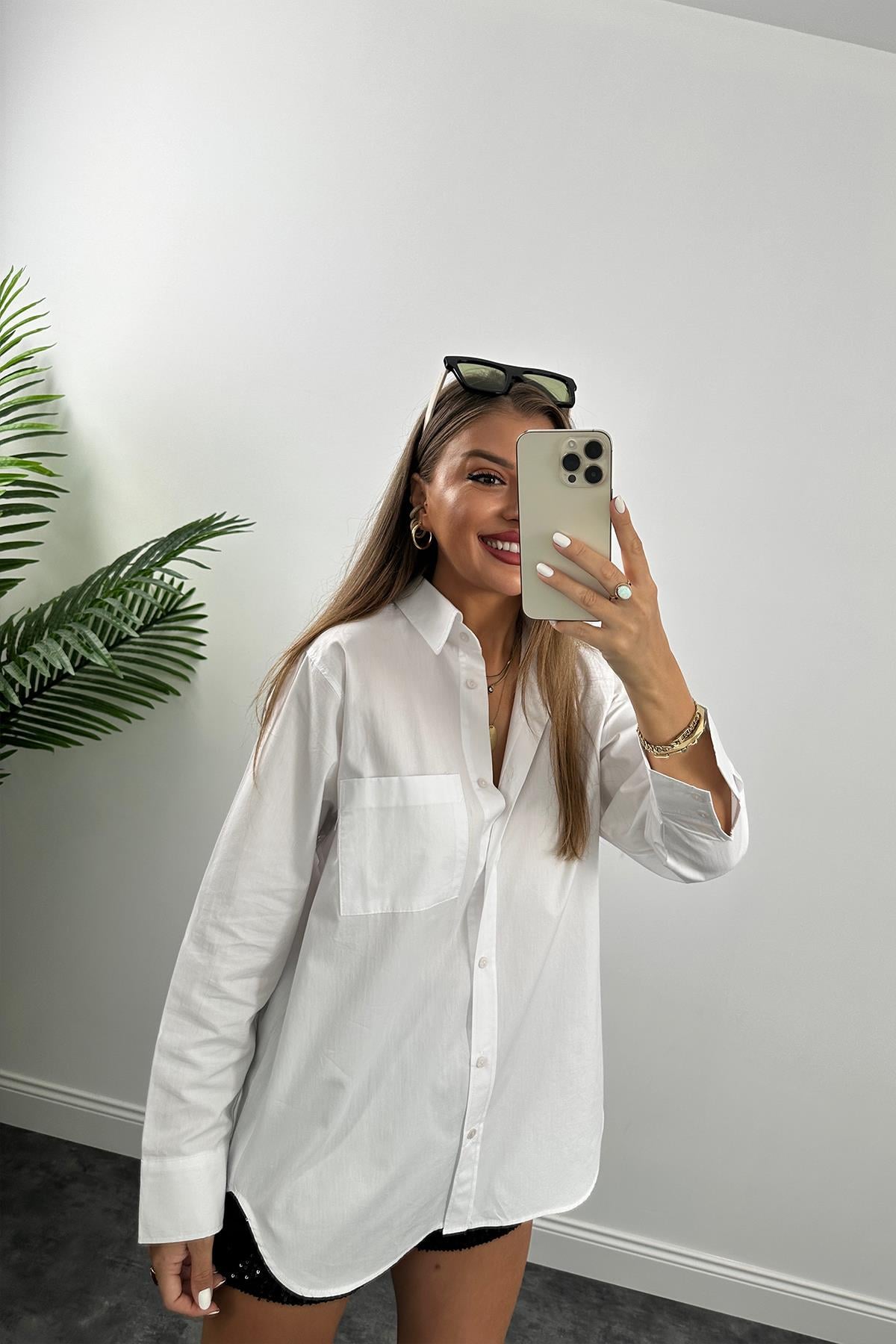 Lüx Kalite Massimo Model Basic Beyaz Gömlek