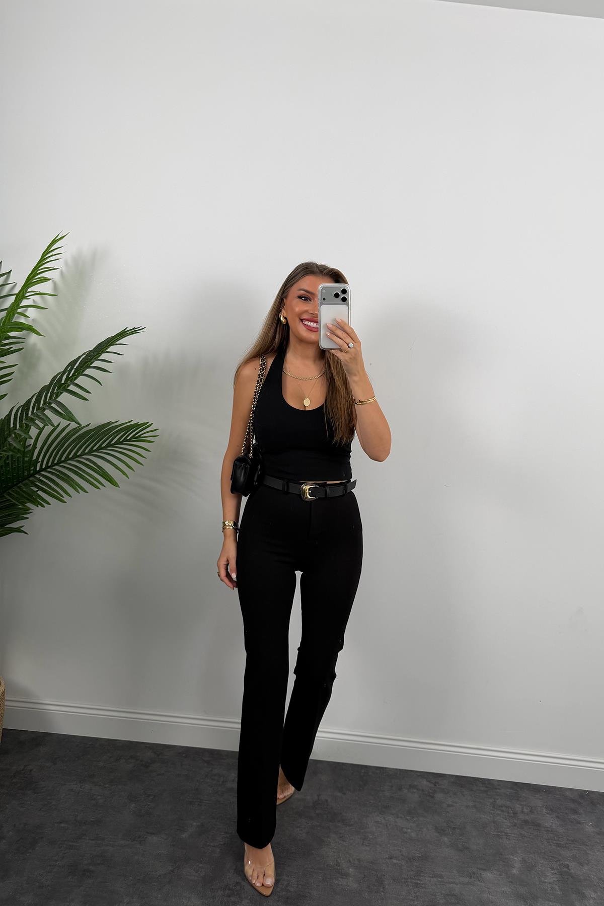 Lüx Kalite Özel Kumaş Kemerli Çelik Pantolon