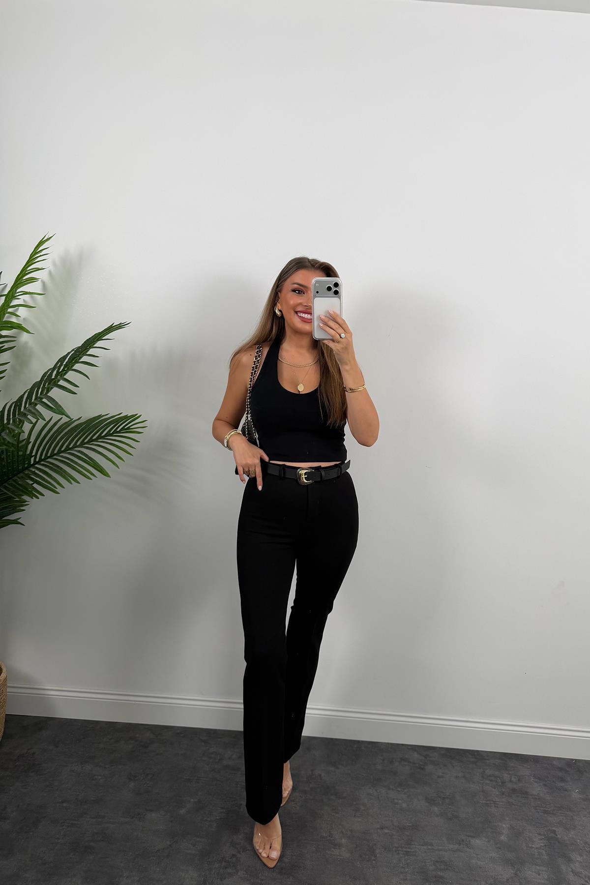 Lüx Kalite Özel Kumaş Kemerli Çelik Pantolon