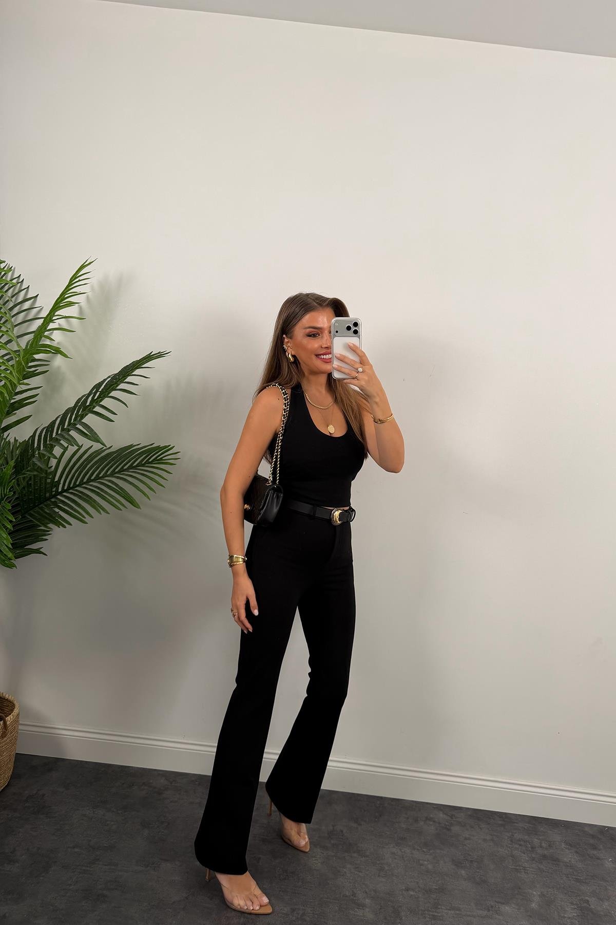 Lüx Kalite Özel Kumaş Kemerli Çelik Pantolon