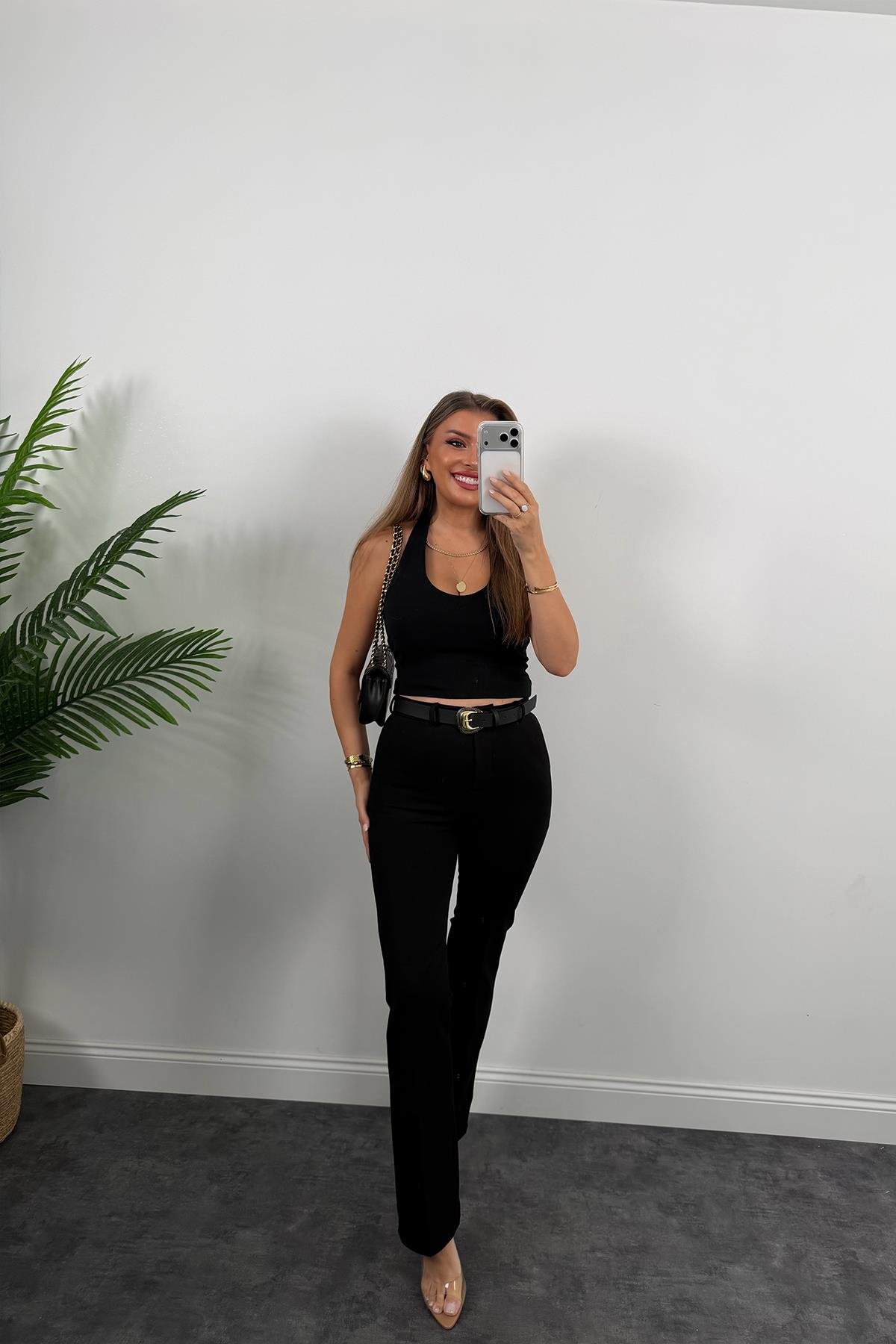 Lüx Kalite Özel Kumaş Kemerli Çelik Pantolon