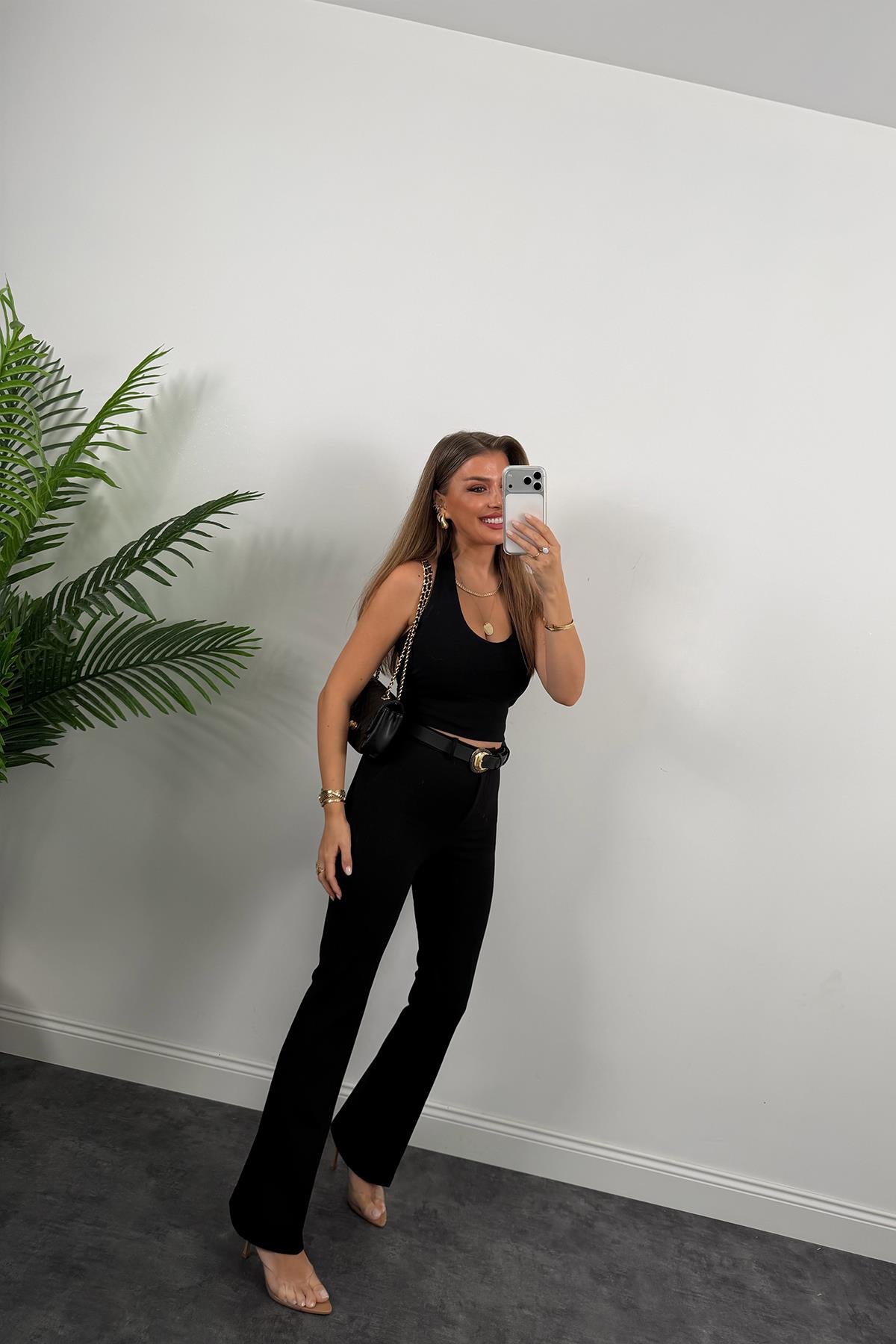 Lüx Kalite Özel Kumaş Kemerli Çelik Pantolon