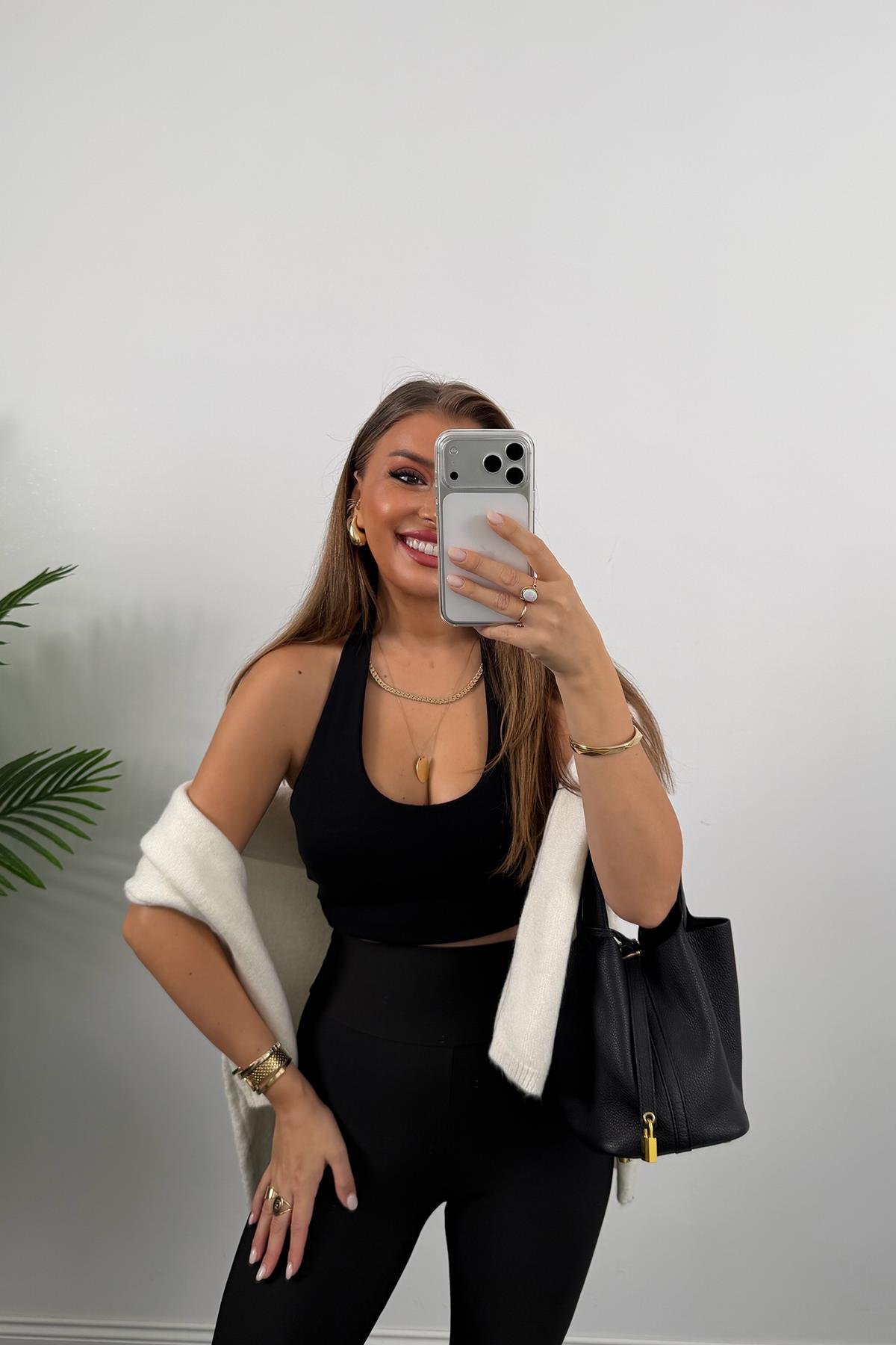 Lüx Kalite Topuktan Geçmeli Toparlayıcı Füzo Tayt Siyah