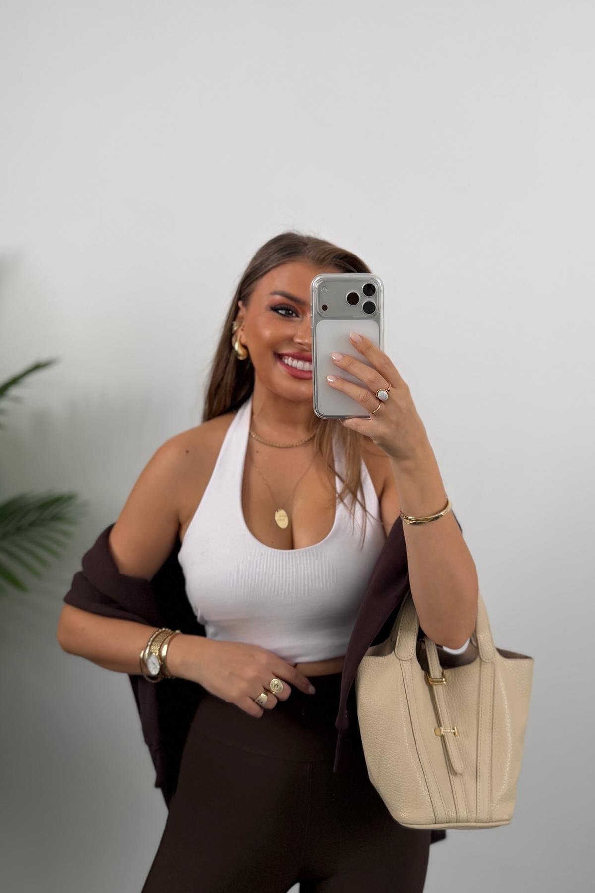 Lüx Kalite Topuktan Geçmeli Toparlayıcı Füzo Tayt Acı Kahve