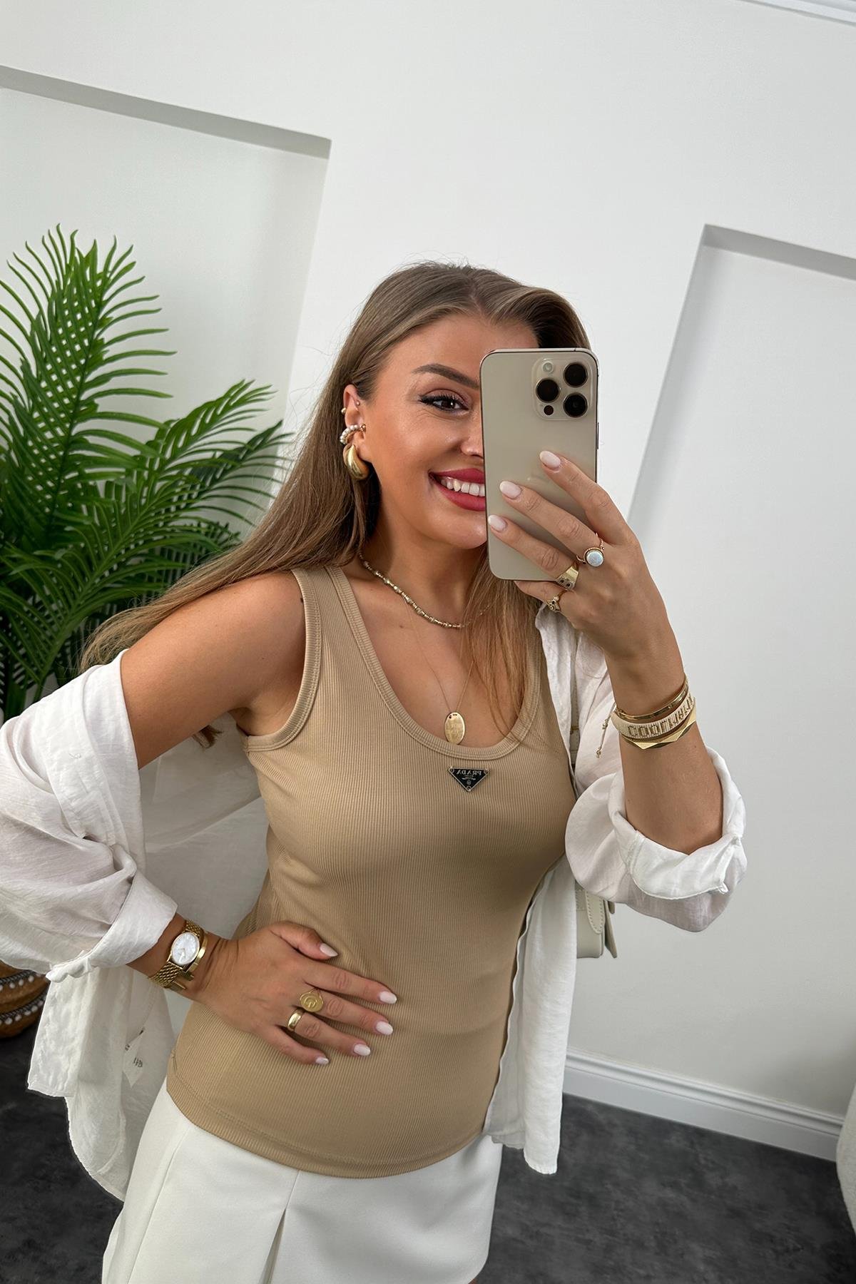 Marka Model Likralı Tam Boy Kaşkorse Atlet Taş