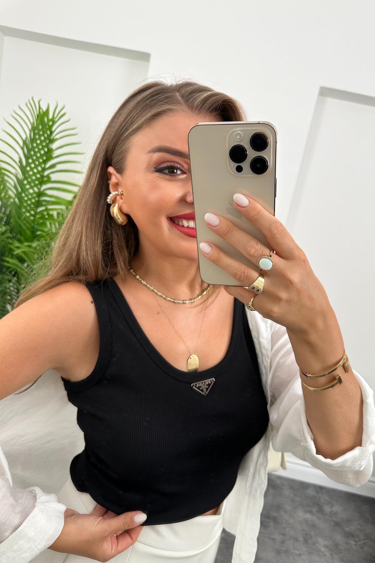 Marka Model Likralı Tam Boy Kaşkorse Atlet Siyah