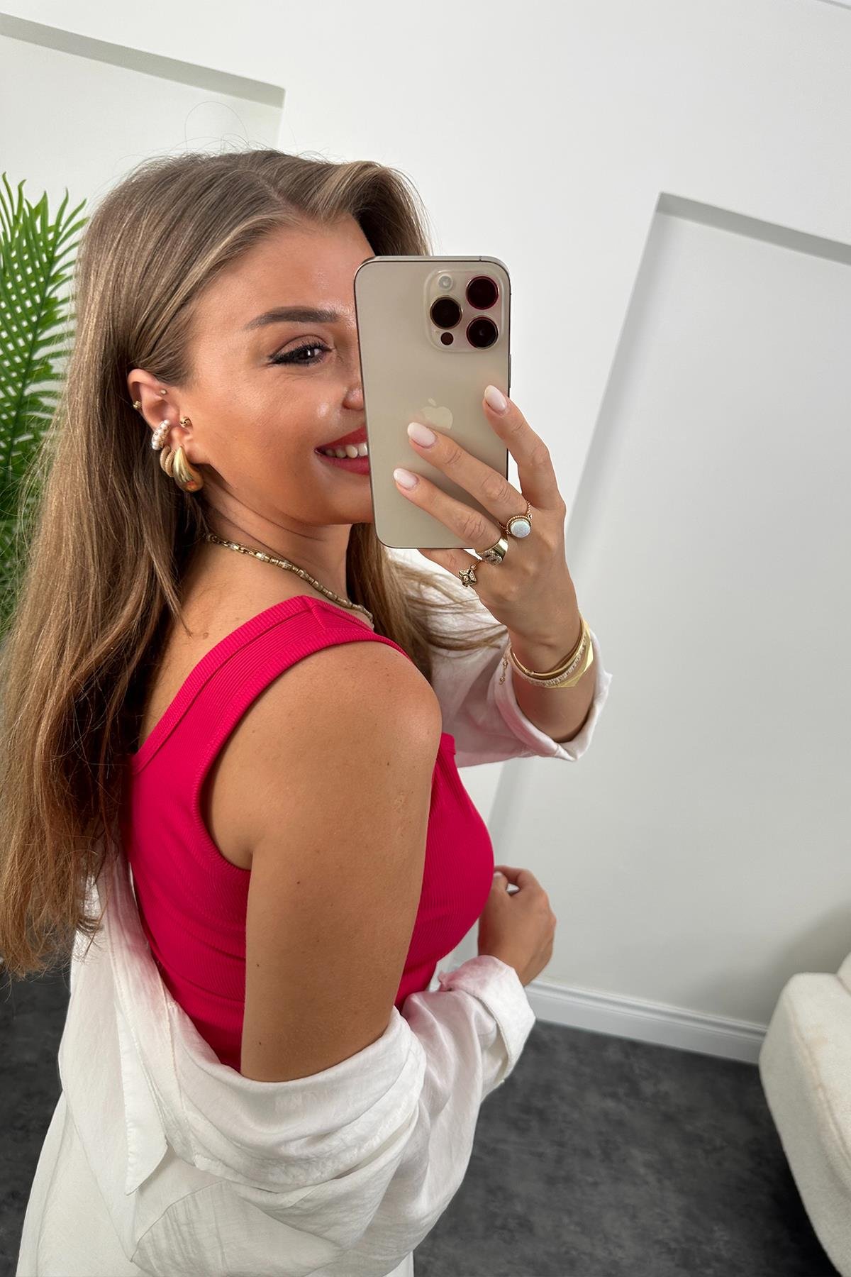 Marka Model Likralı Tam Boy Kaşkorse Atlet Fuşya