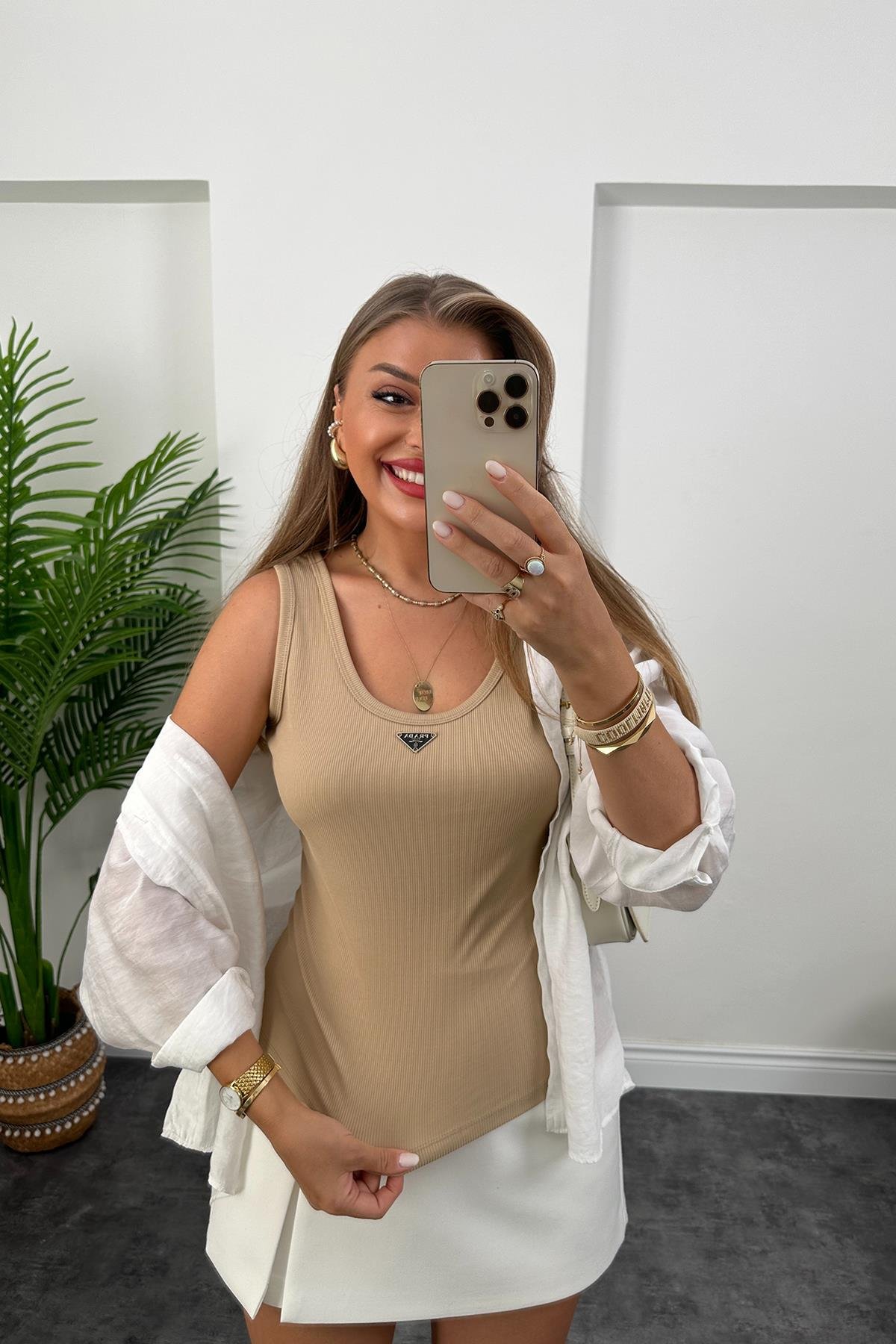 Marka Model Likralı Tam Boy Kaşkorse Atlet Taş