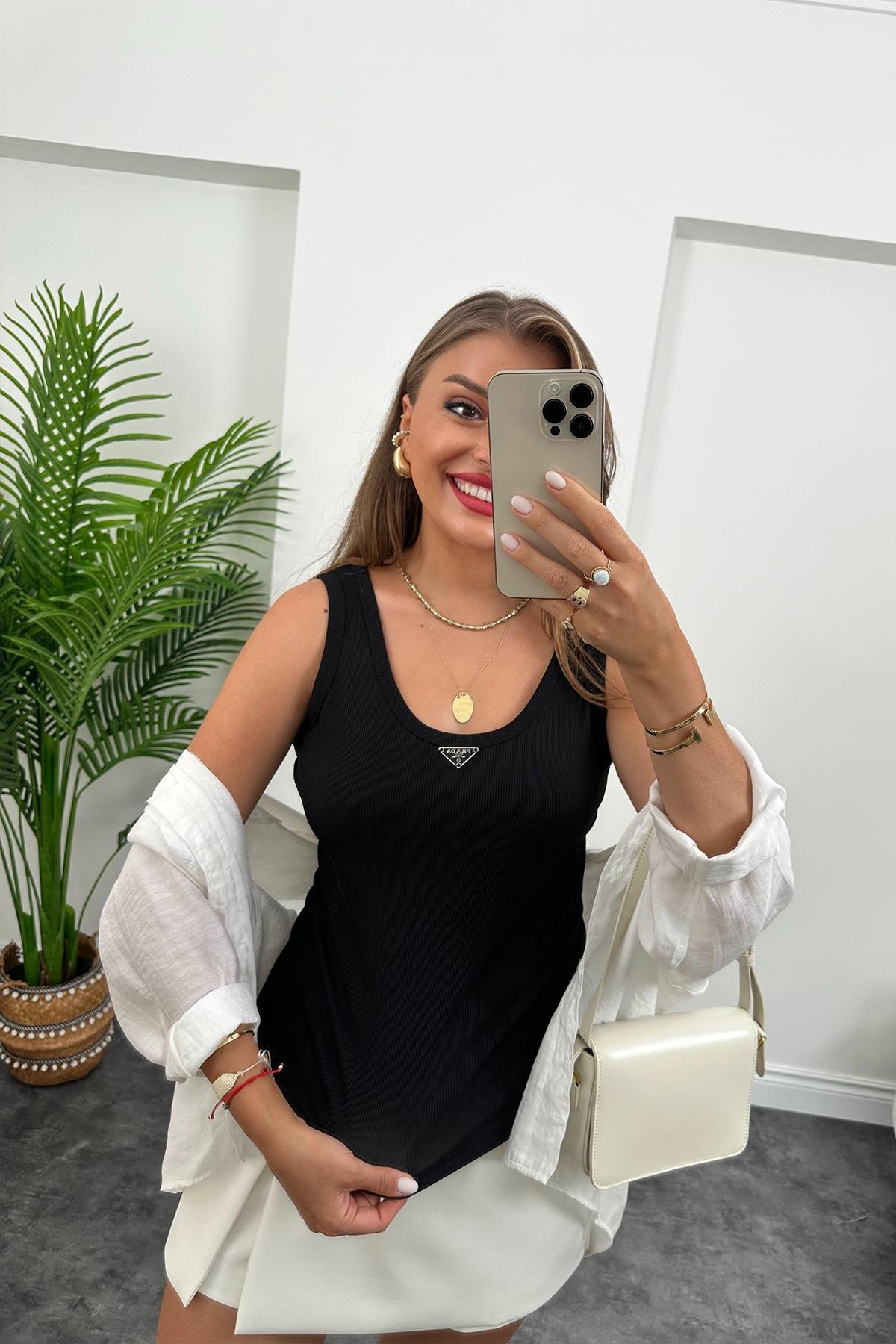 Marka Model Likralı Tam Boy Kaşkorse Atlet Siyah