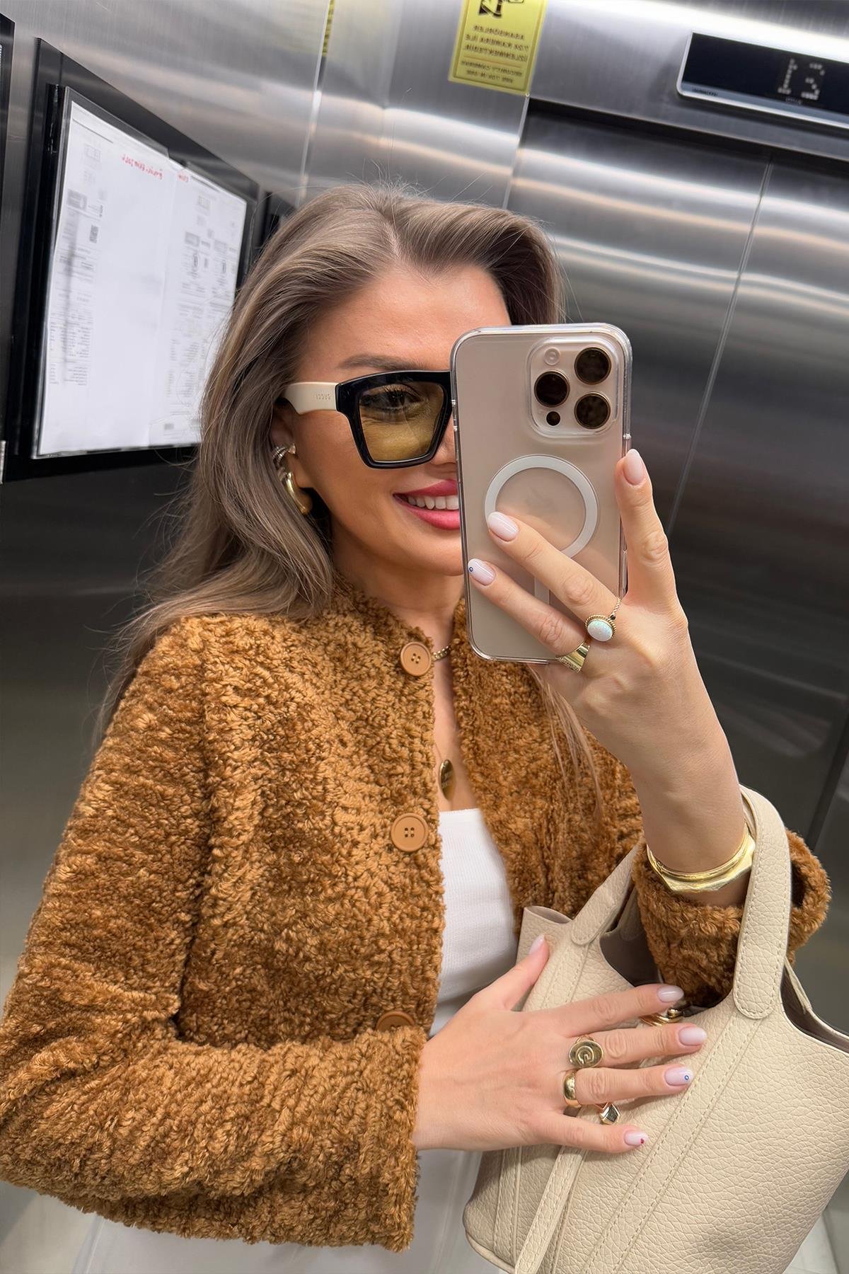 Marka Model Teddy Buklet Hırka Taba