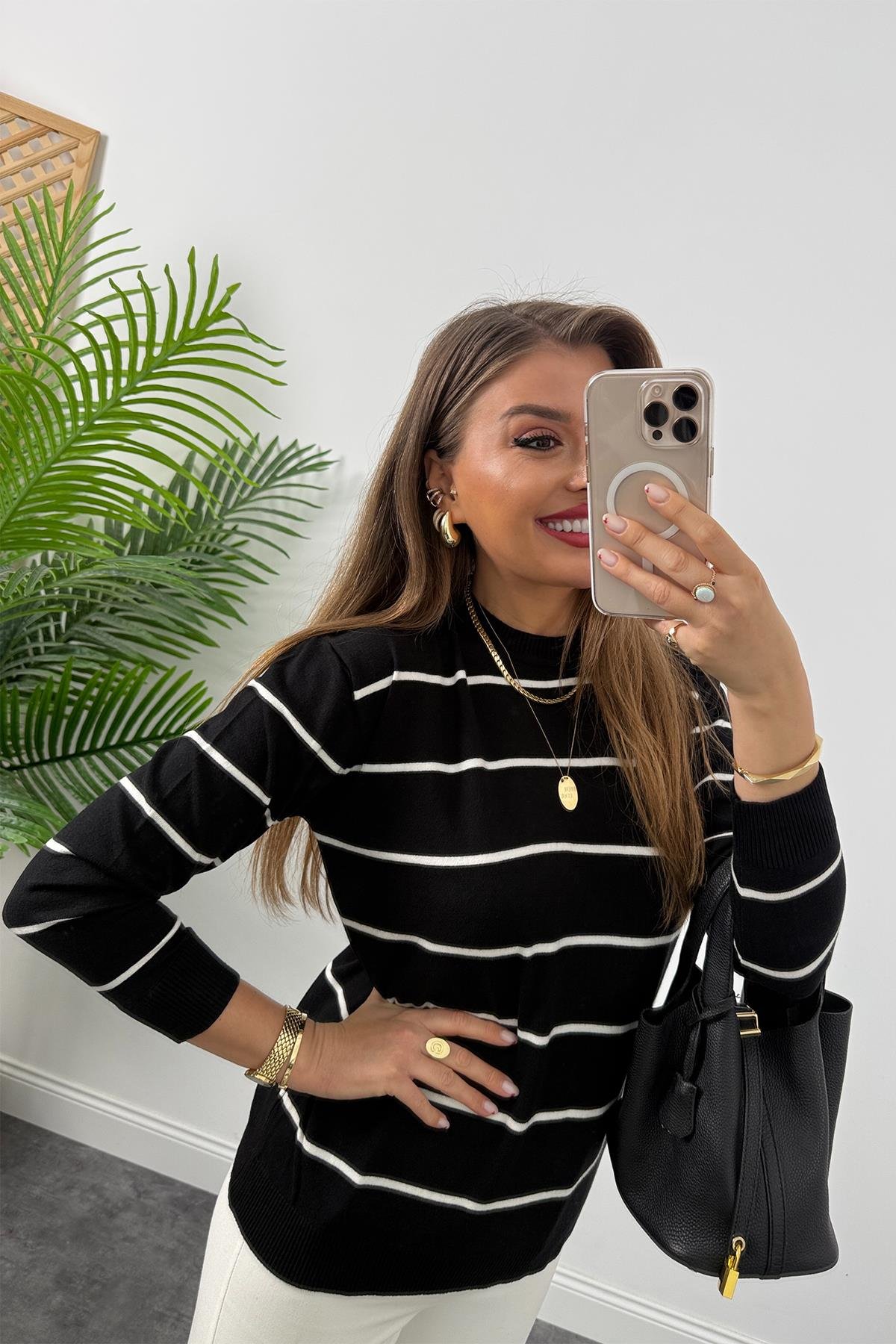 Massi Model 1. Sınıf Kalite Kaşmir Dokulu Marin Triko Siyah