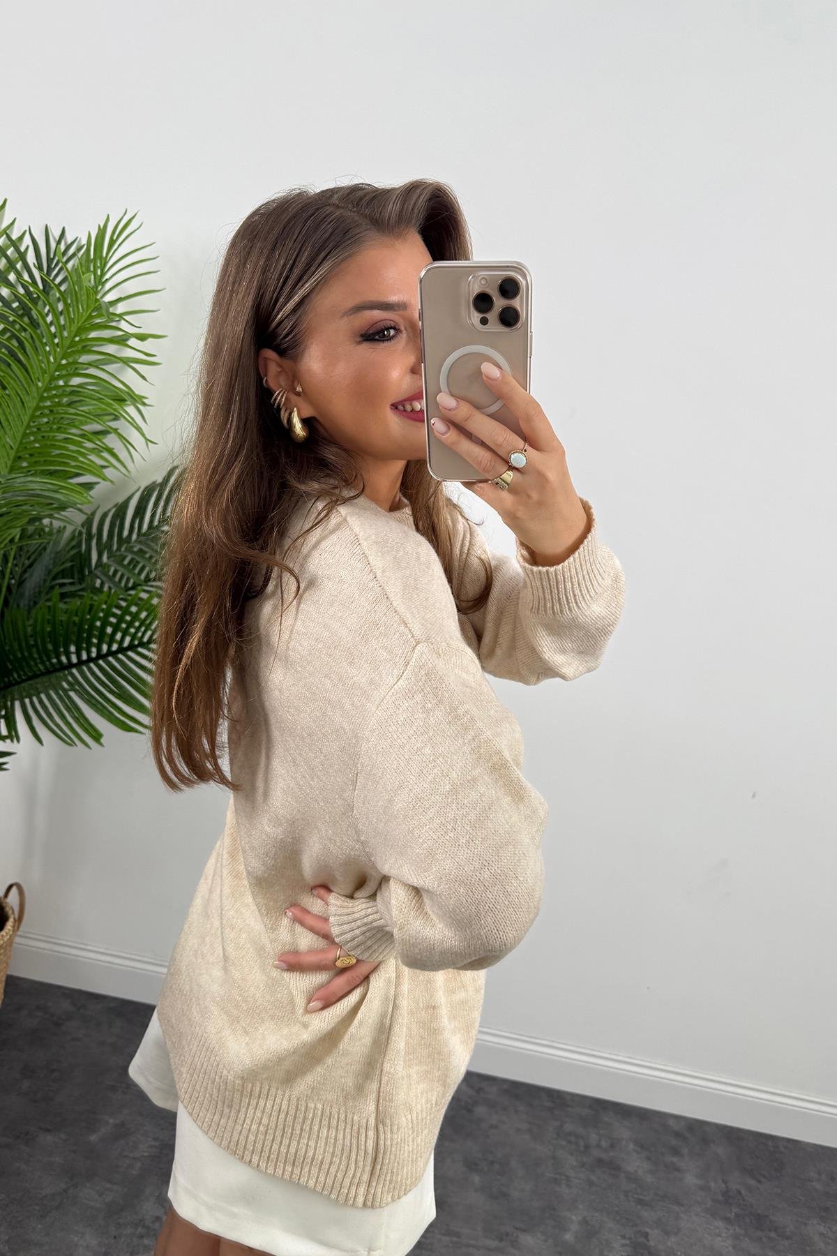 Massi Model Bisiklet Yaka Basic Yumoş Kazak Taş