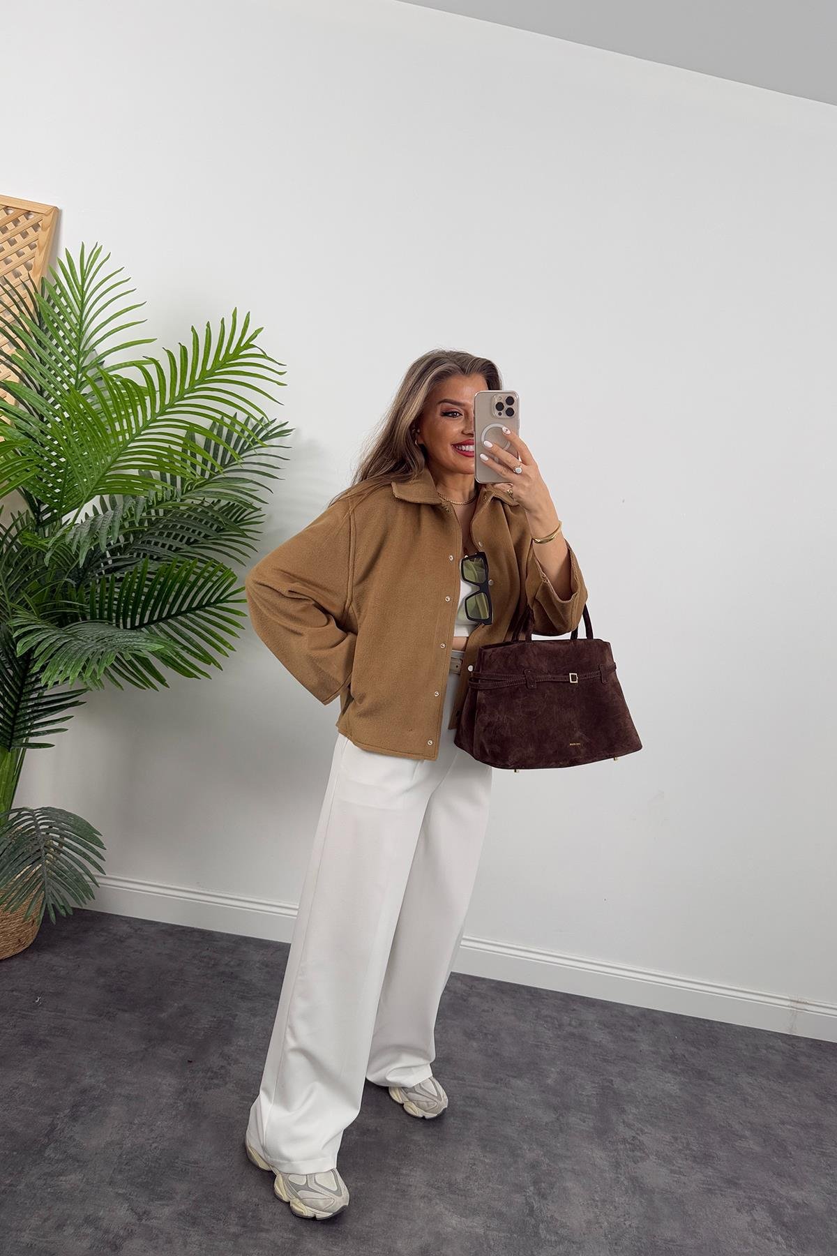 Massi Model İpek Kaşe Basic Mont Camel