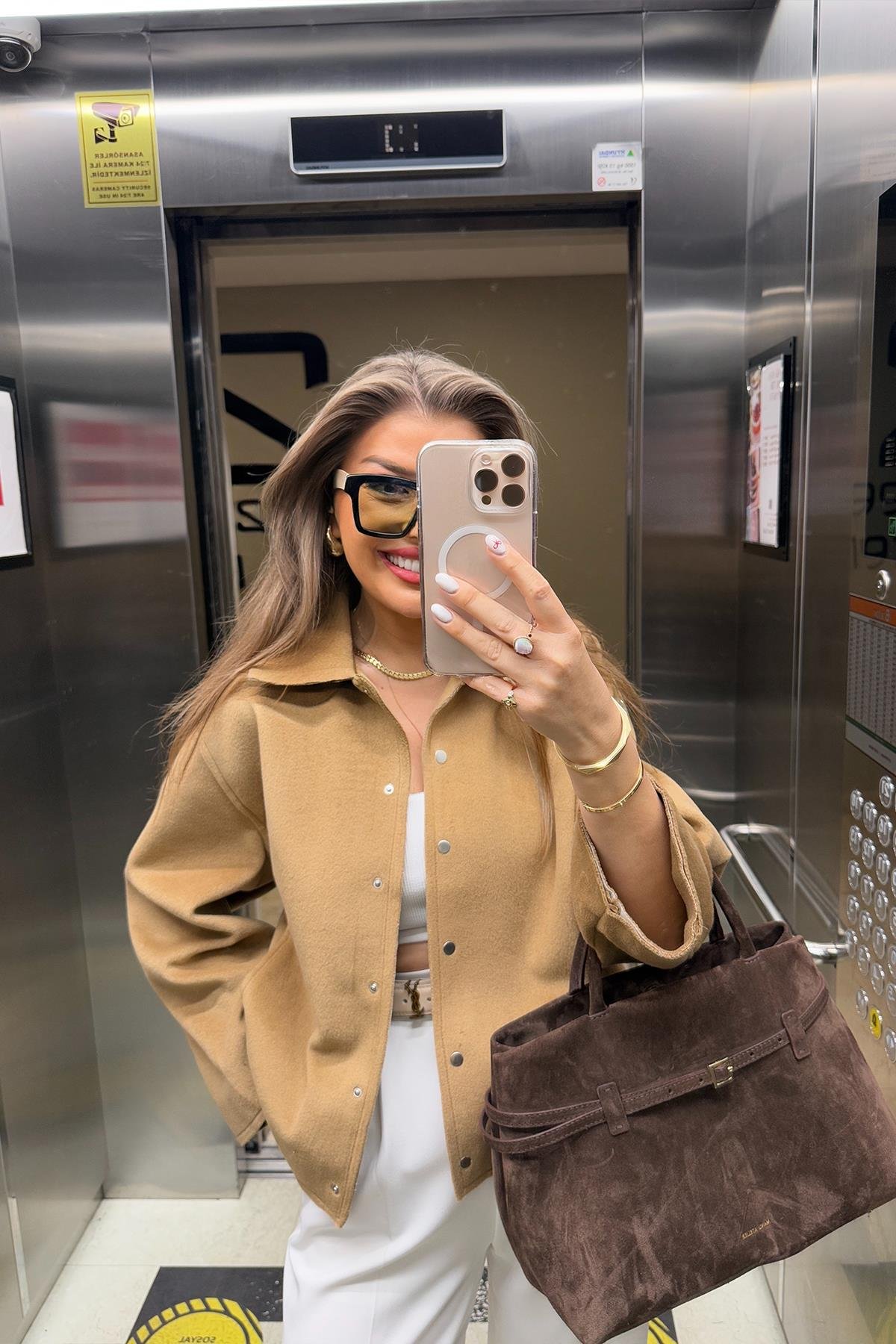 Massi Model İpek Kaşe Basic Mont Camel