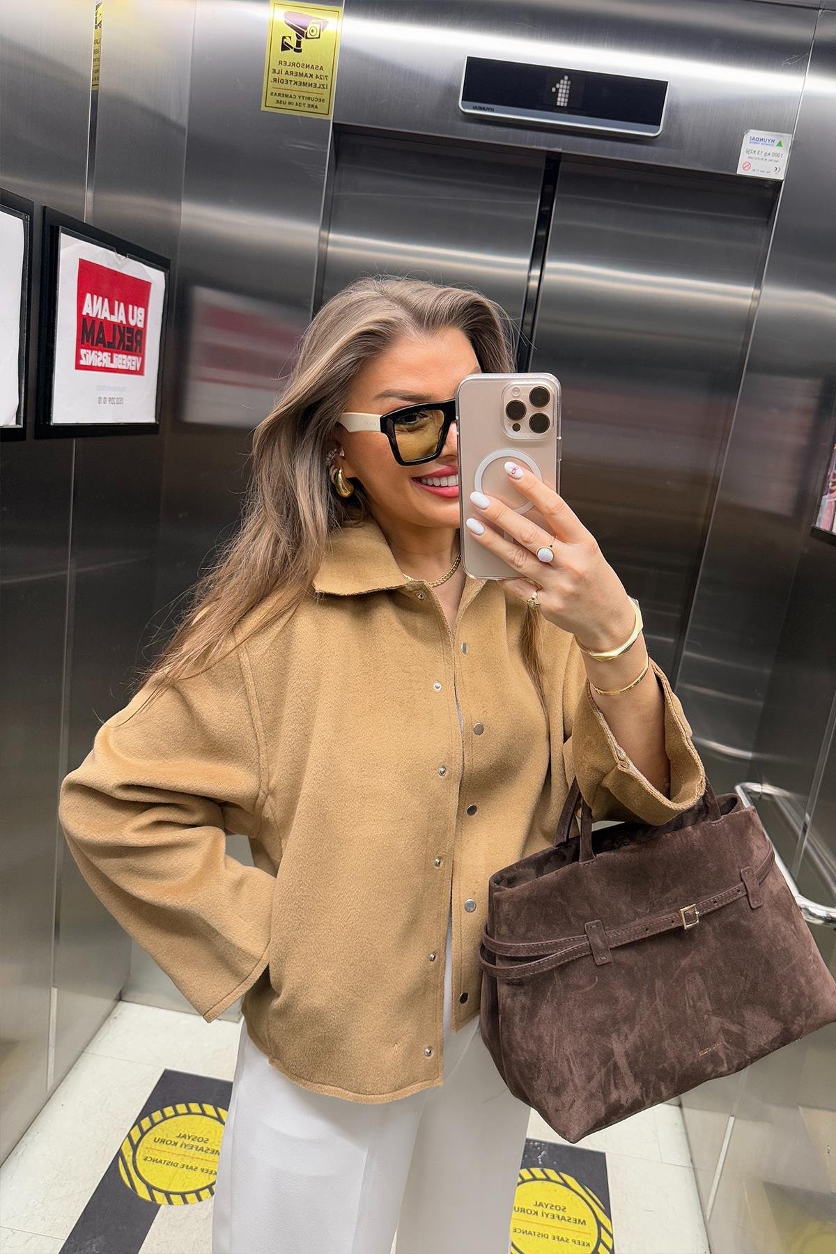 Massi Model İpek Kaşe Basic Mont Camel