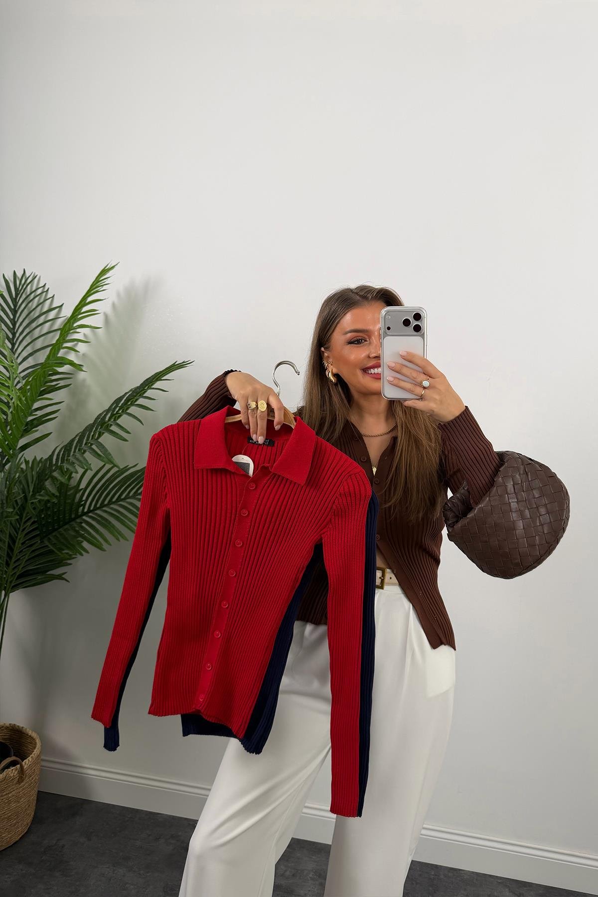 Massi Model Polo Yaka Tam Boy Düğmeli Elit Triko Lacivert