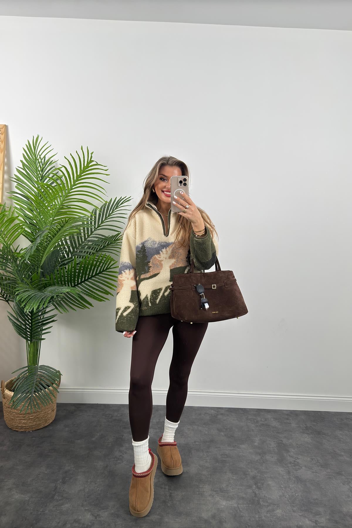 Oysh Model Geyikli Polar Sweat