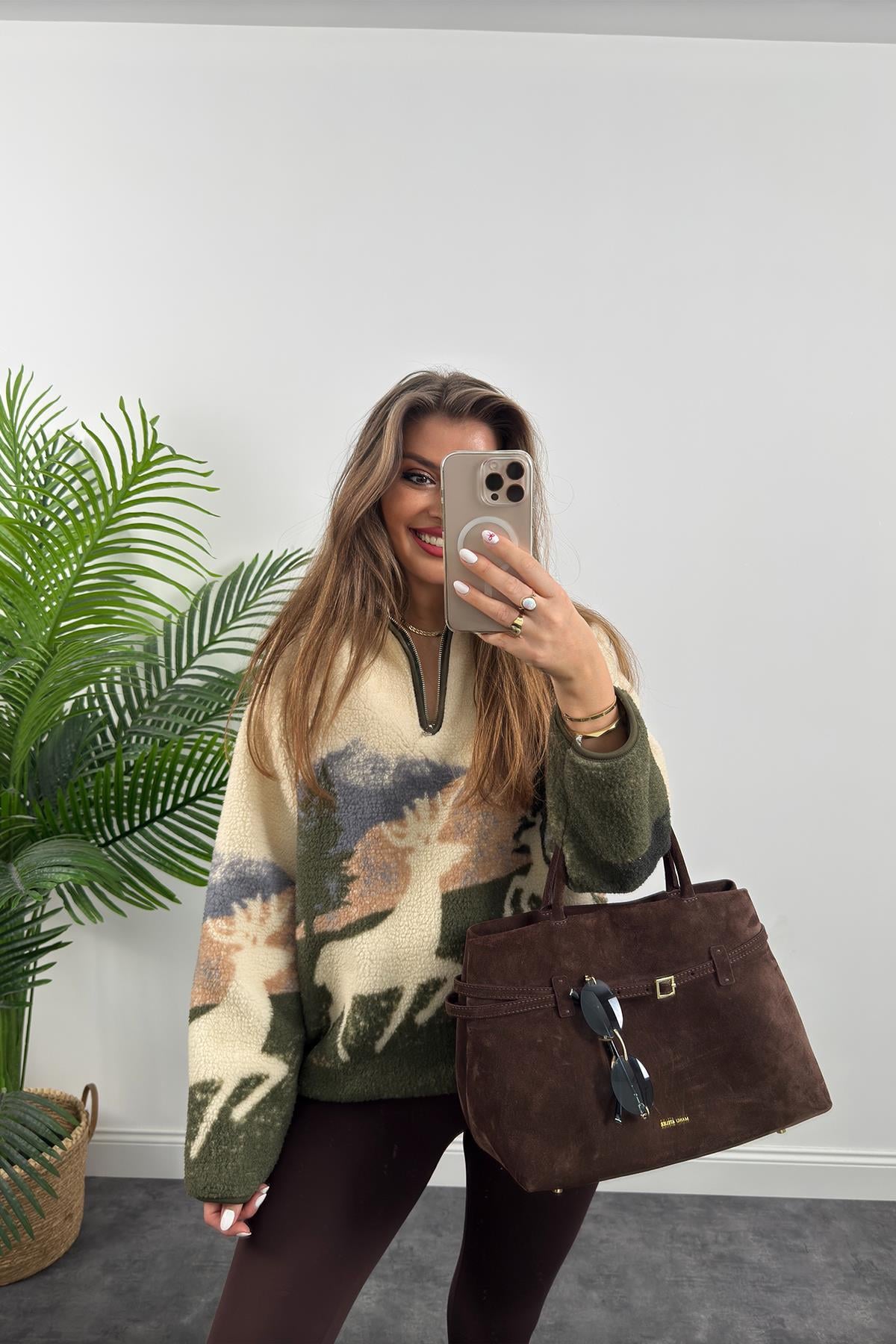 Oysh Model Geyikli Polar Sweat