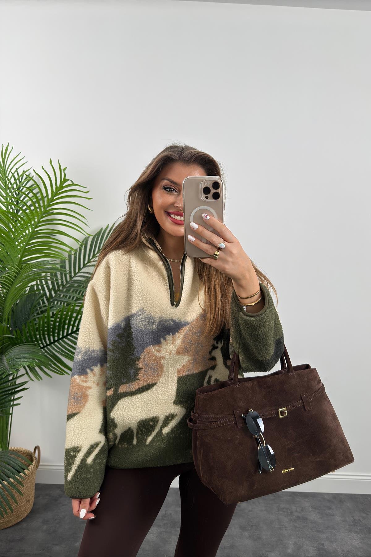 Oysh Model Geyikli Polar Sweat