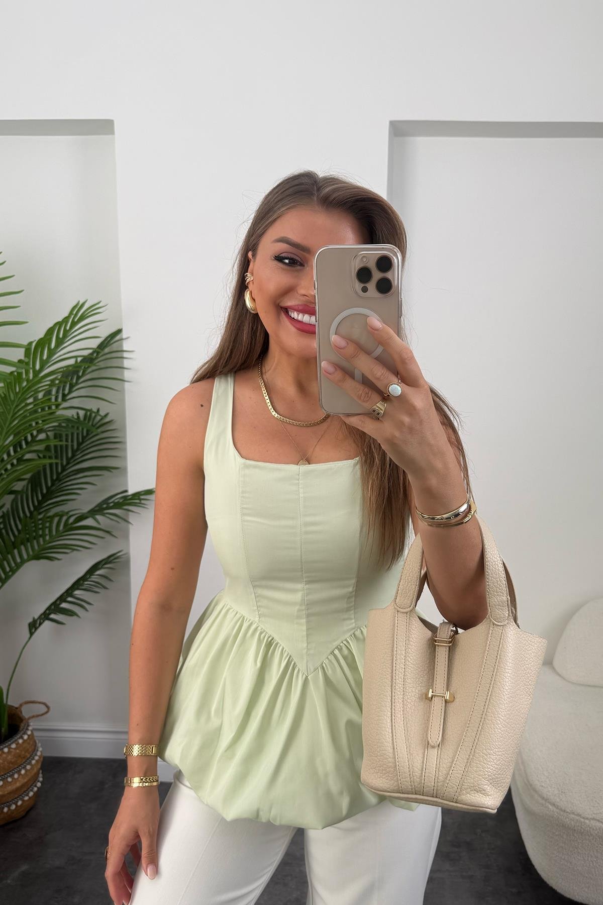 Pinterest Model Balon Etek Tasarım Bluz Mint