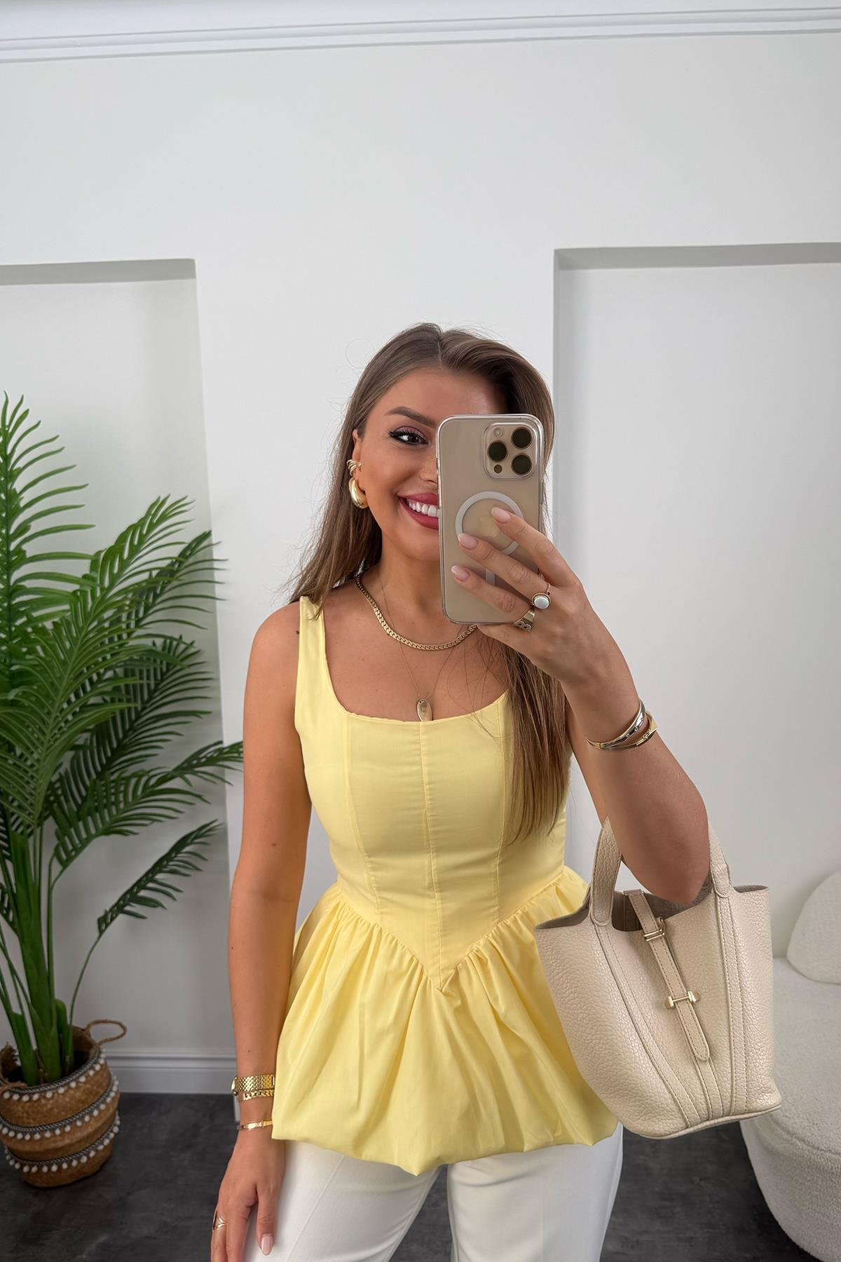 Pinterest Model Balon Etek Tasarım Bluz Sarı