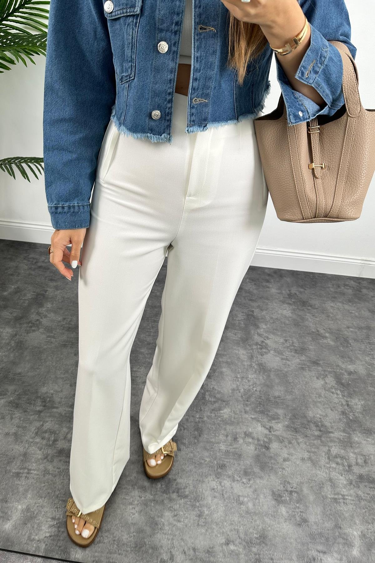 Premium Kalite %100 Pamuklu Basic Jean Ceket Mavi