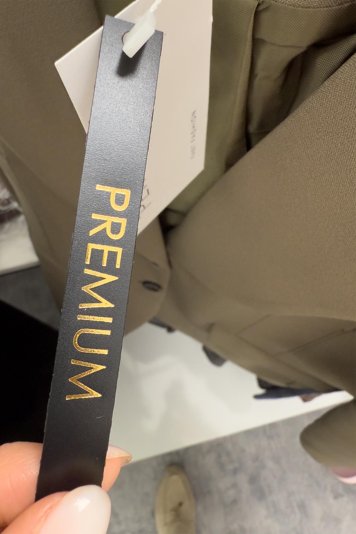 Premium Kalite Belden Oturtmalı Double Atlas Kumaş Ceket Normal Haki