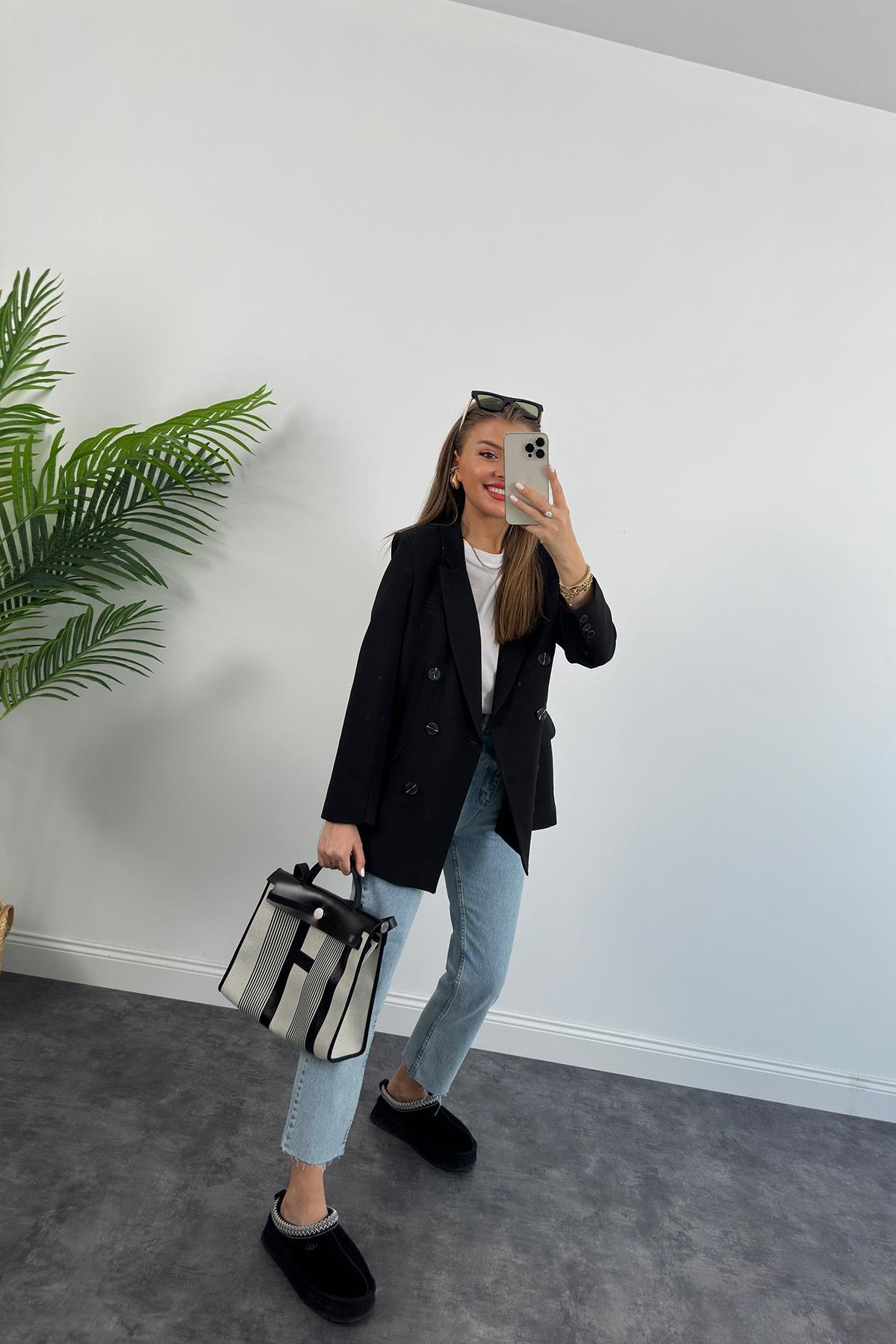 Premium Kalite Düğmeli Double Atlas Blazer