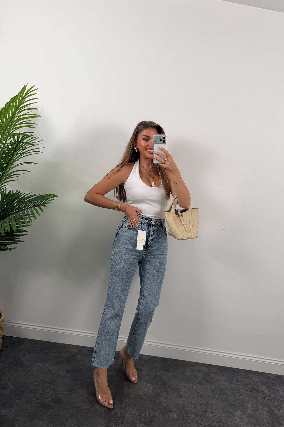 Premium Kalite Paçası Kesik Toparlayıcı Boyfit Jean 520 Mavi  1001