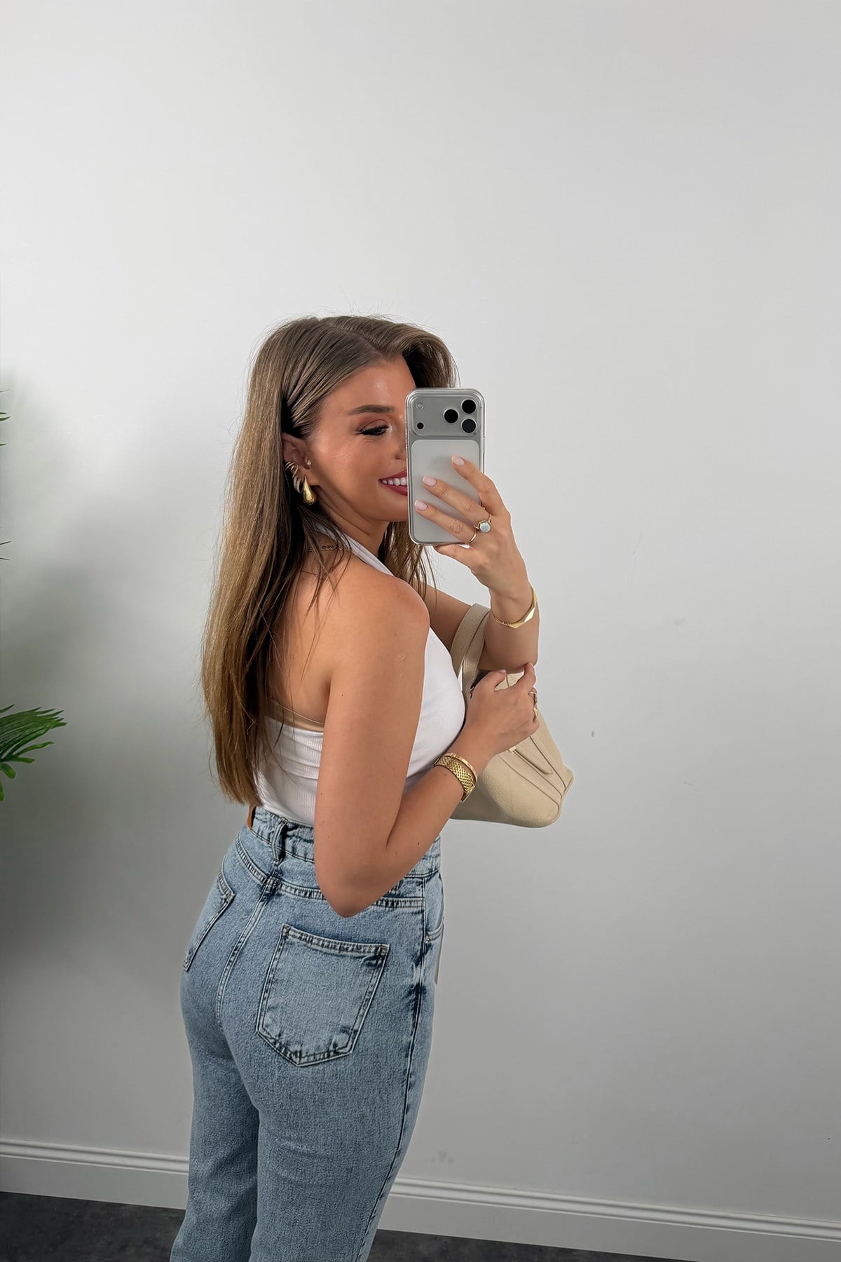 Premium Kalite Paçası Kesik Toparlayıcı Boyfit Jean 520 Mavi  1001
