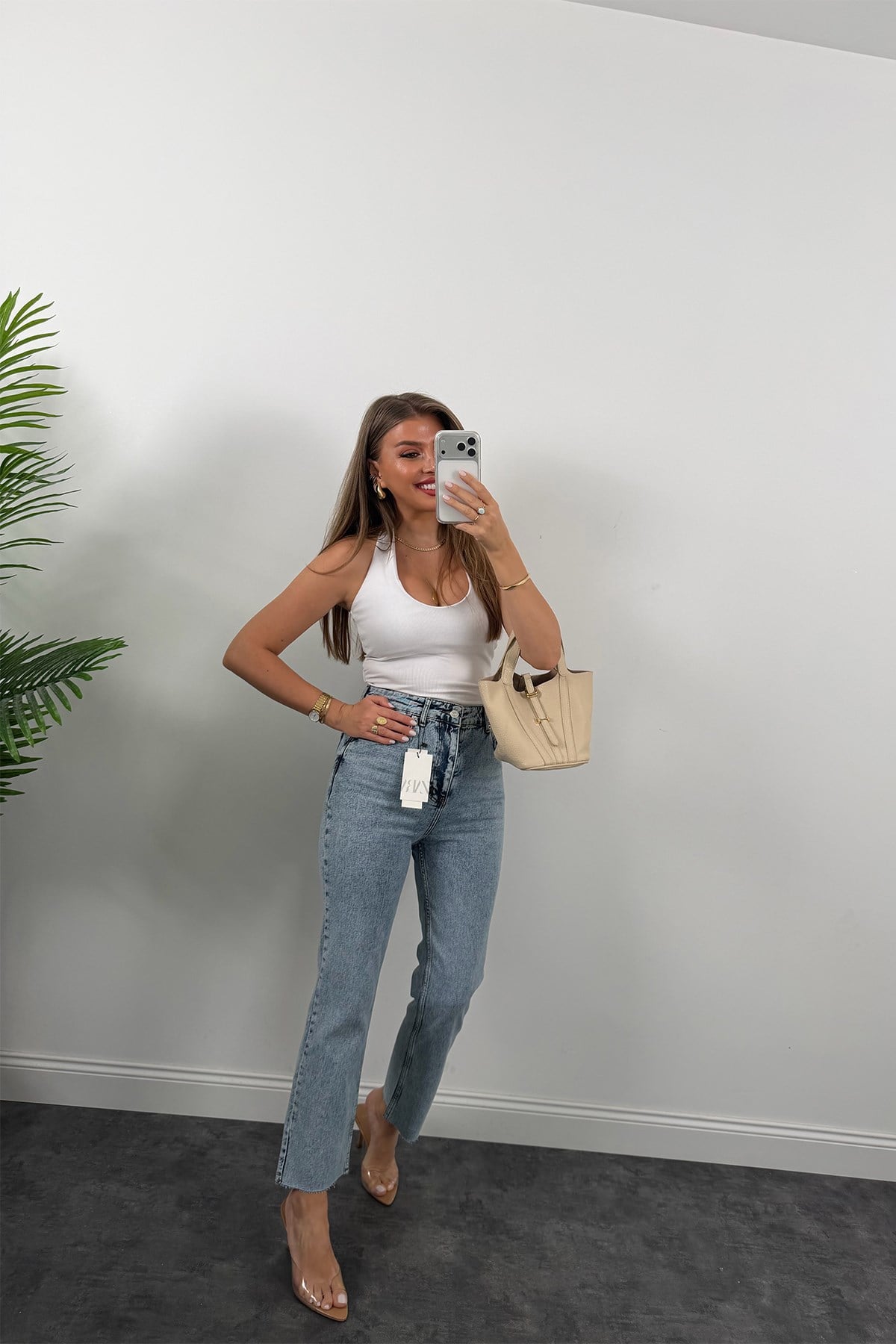 Premium Kalite Paçası Kesik Toparlayıcı Boyfit Jean 520 Mavi  1001