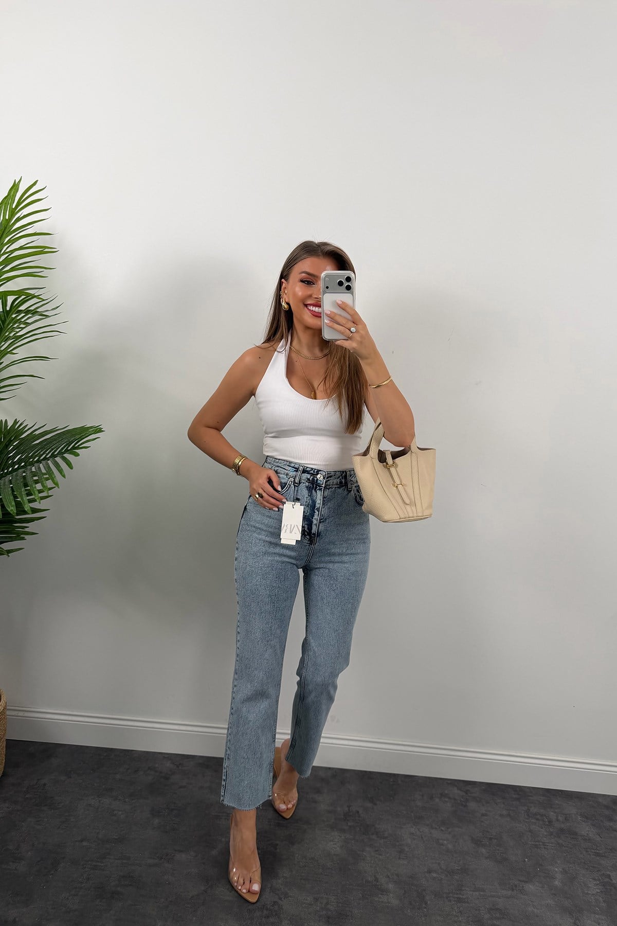 Premium Kalite Paçası Kesik Toparlayıcı Boyfit Jean 520 Mavi  1001