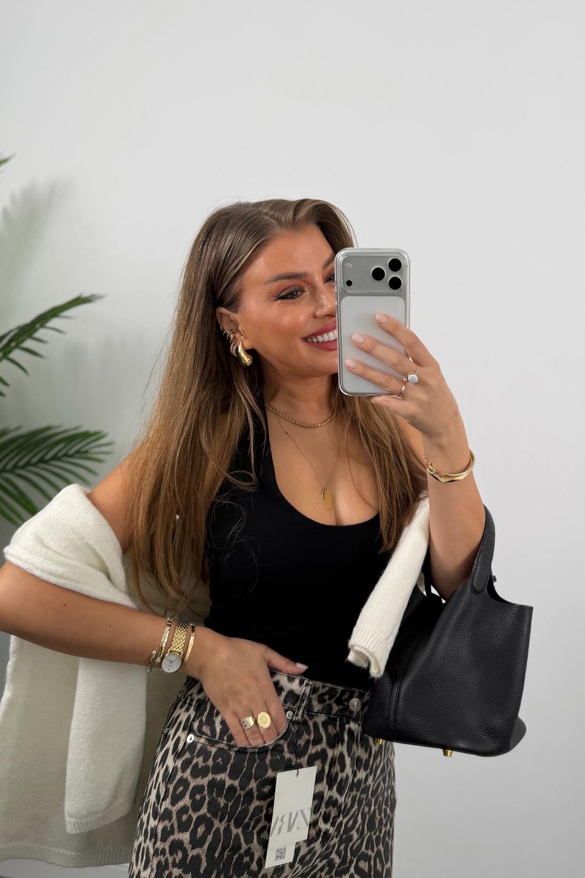 Premium Kalite Soluk Efekt Pamuklu  Leopar Bf Jean New