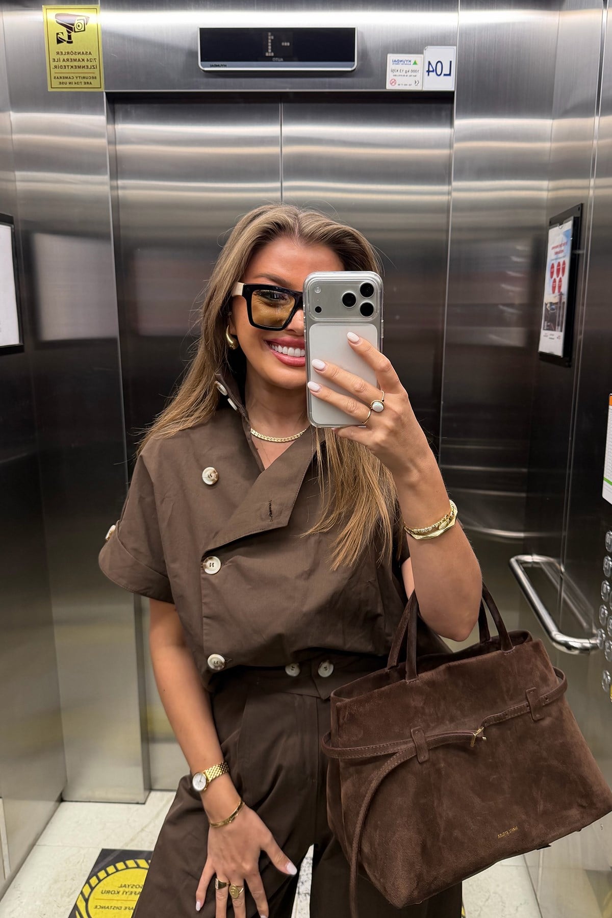 Premium Seri Dik Yaka Yelek Pantolon Harem Takım Acı Kahve