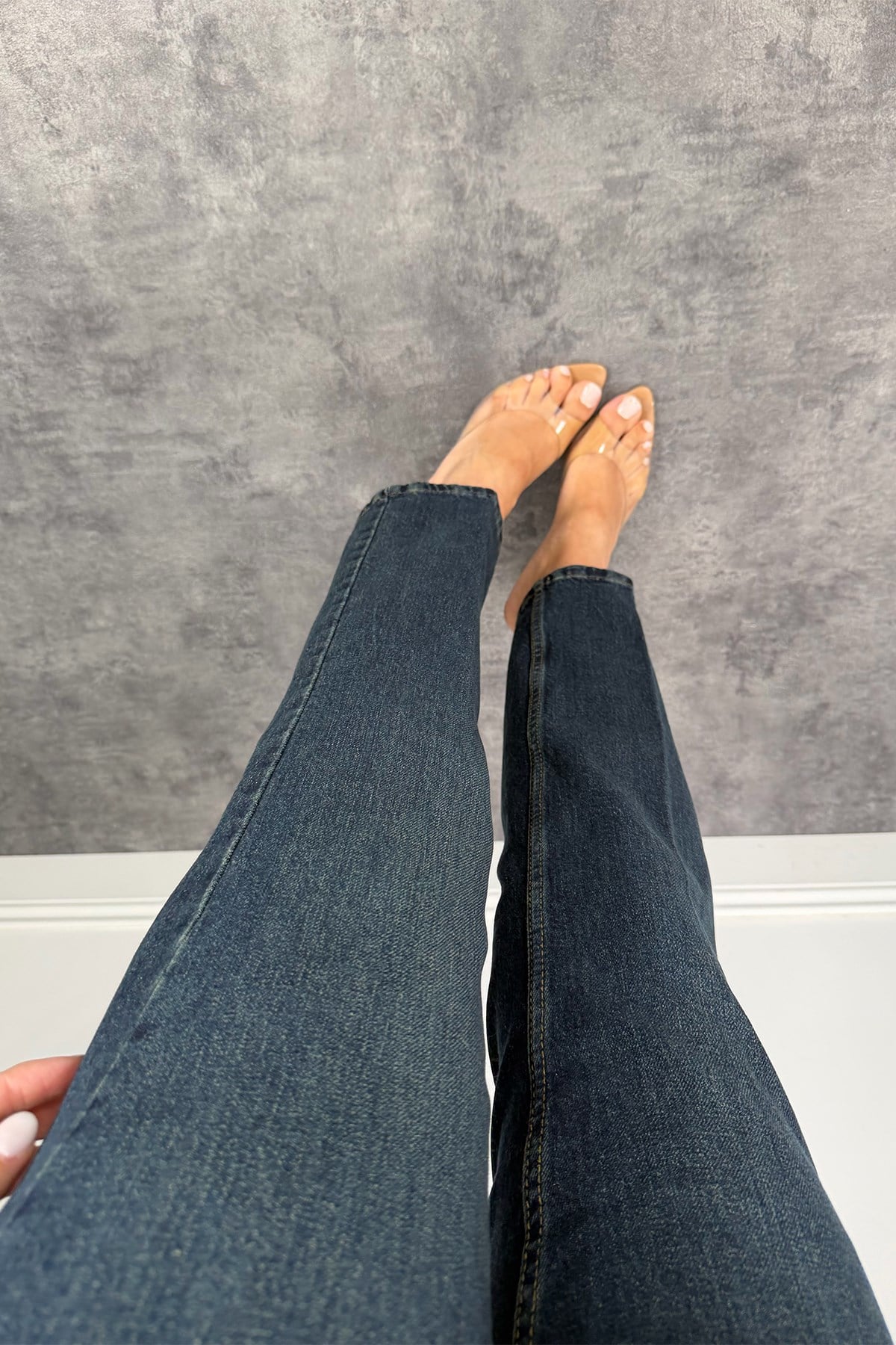 Premium Seri Kalem Paça Ütülü BF Jean 1014 Tintli Dark Blue 