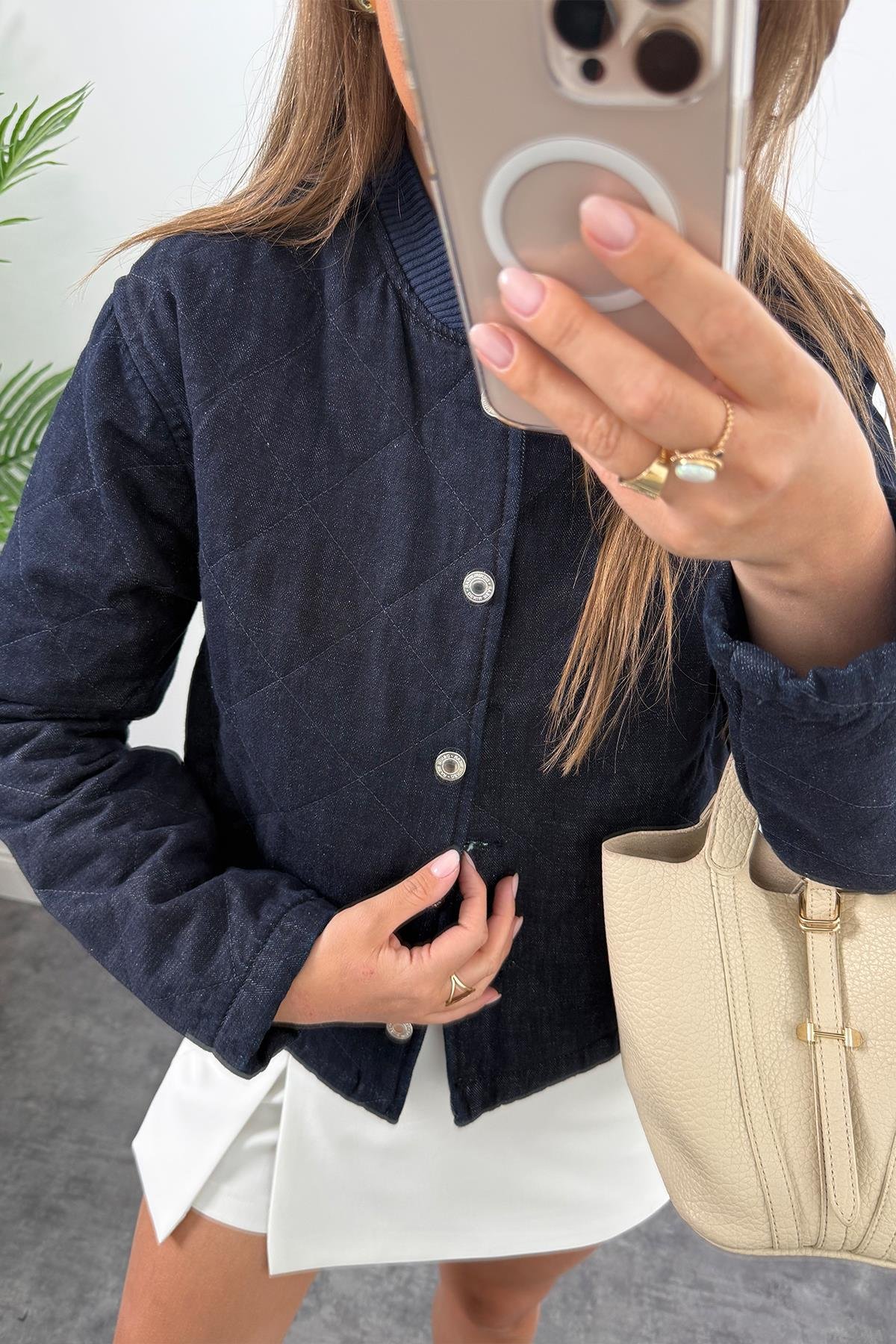 Premium Seri Kapitone Jean Ceket