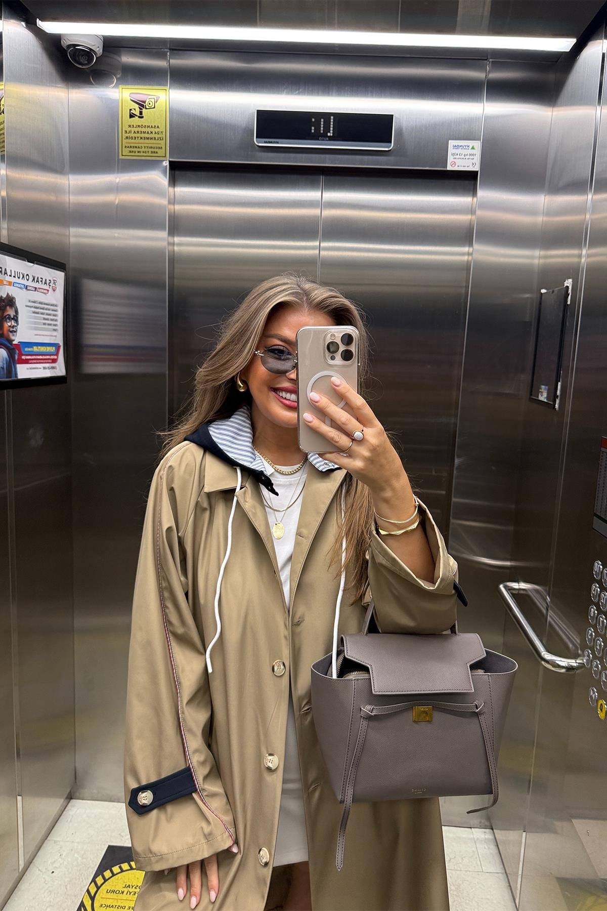 Premium Seri Kapüşonlu Tasarım London Trençkot