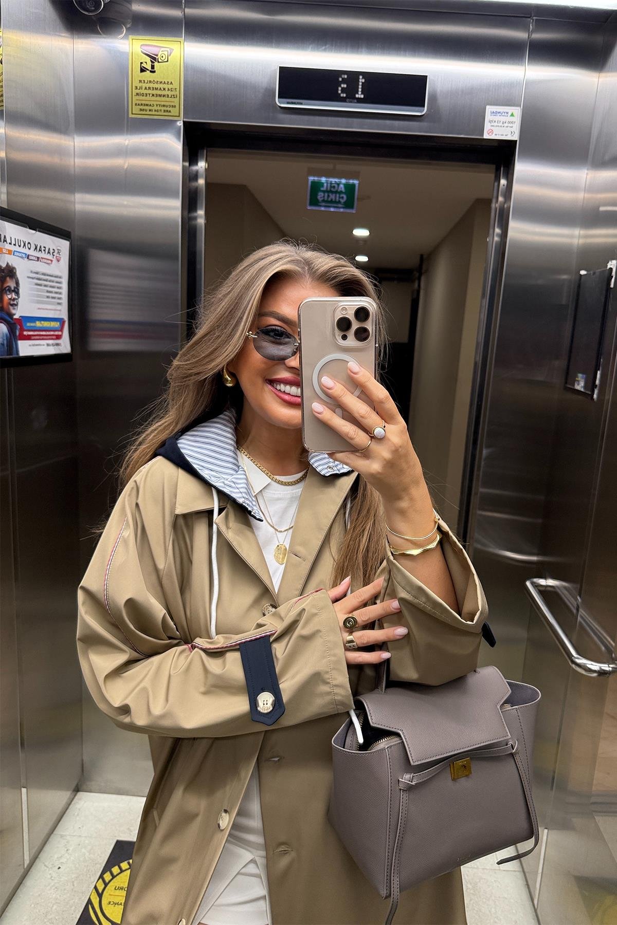 Premium Seri Kapüşonlu Tasarım London Trençkot