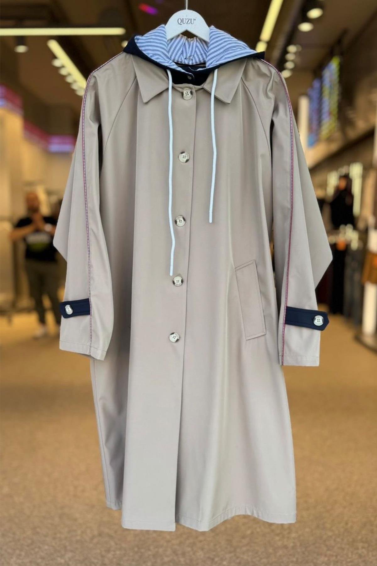 Premium Seri Kapüşonlu Tasarım London Trençkot