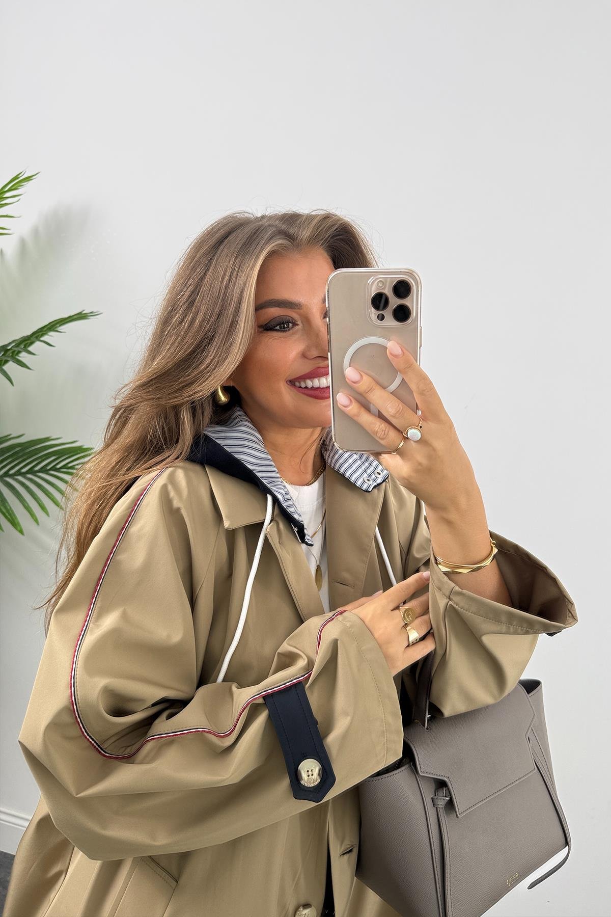 Premium Seri Kapüşonlu Tasarım London Trençkot