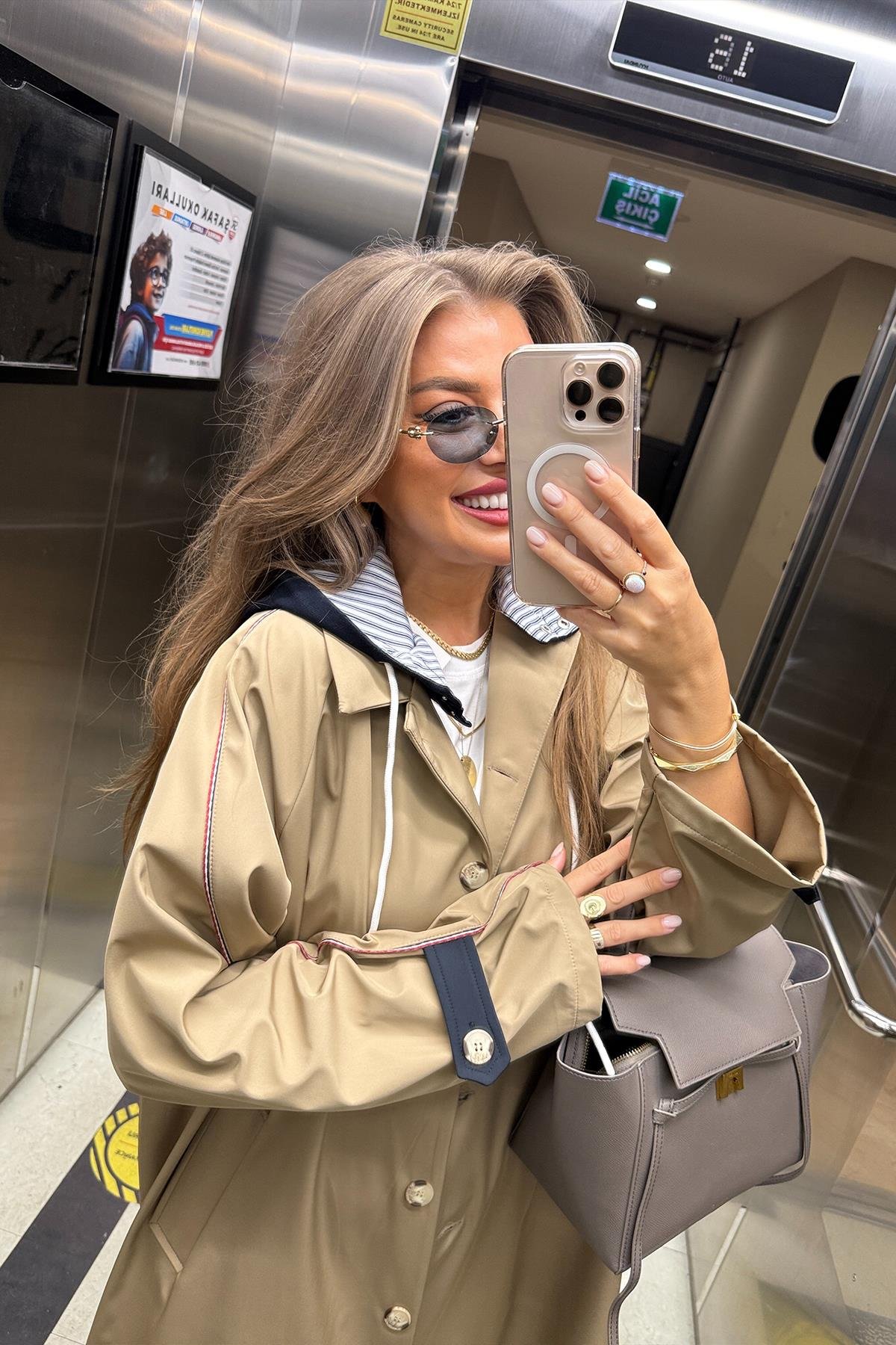 Premium Seri Kapüşonlu Tasarım London Trençkot