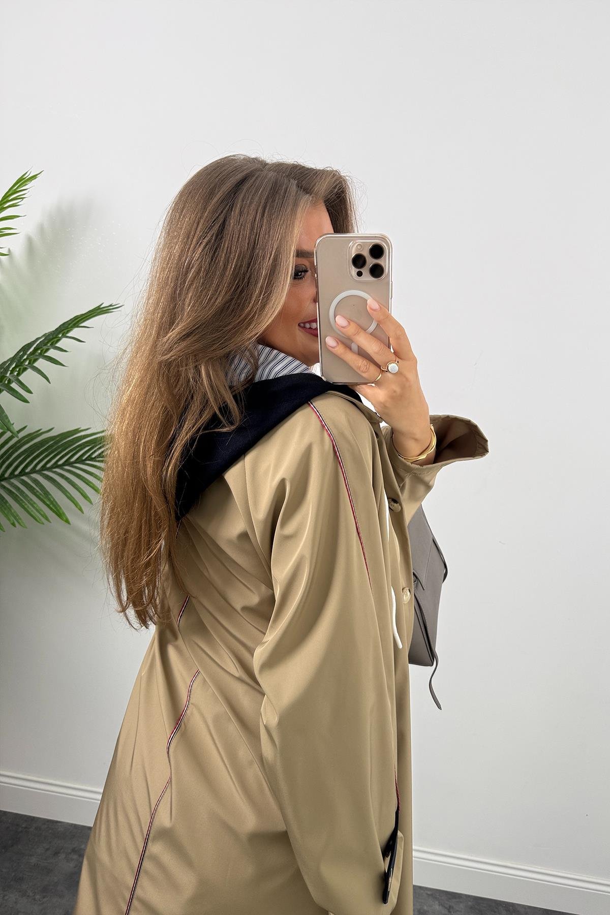 Premium Seri Kapüşonlu Tasarım London Trençkot