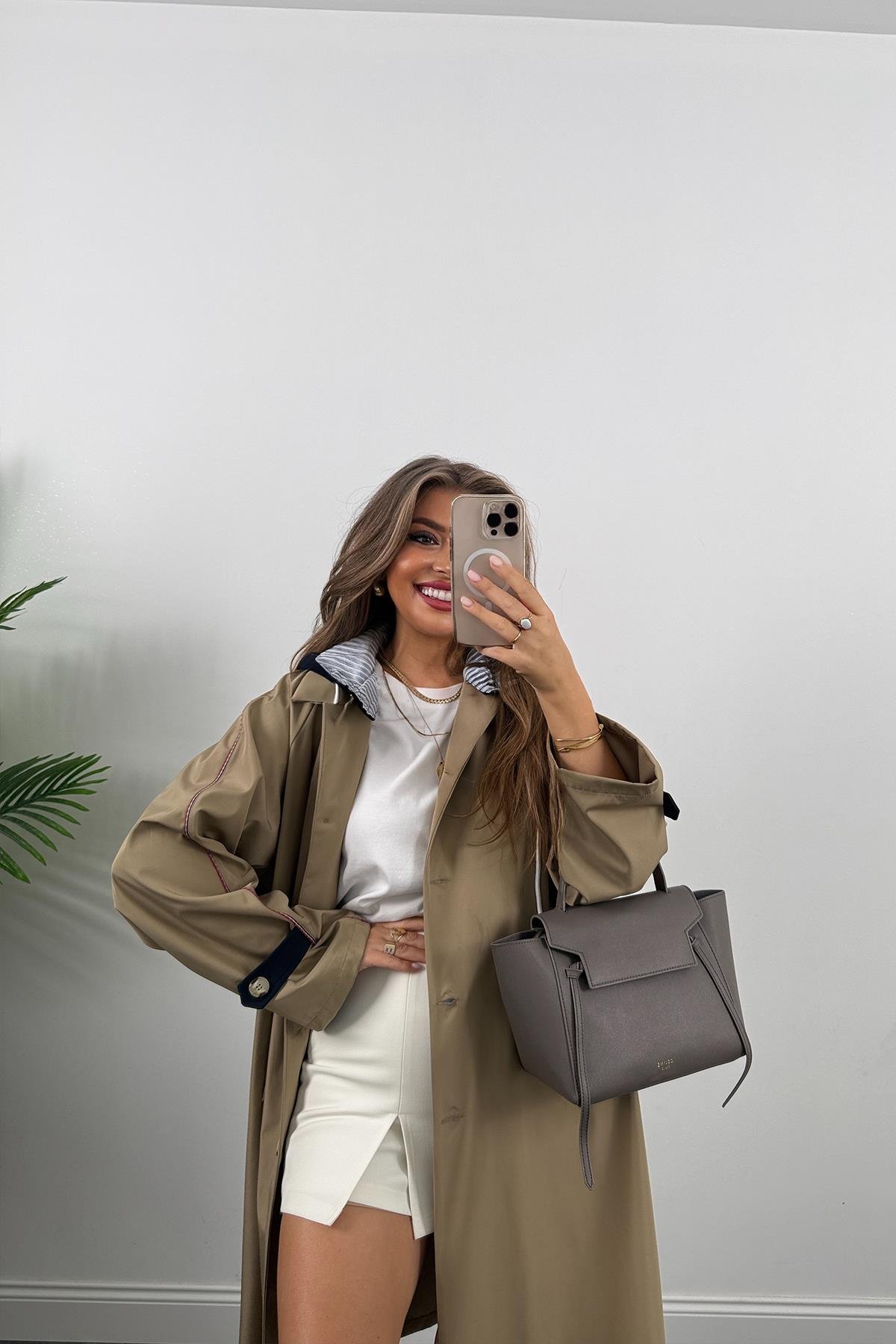 Premium Seri Kapüşonlu Tasarım London Trençkot