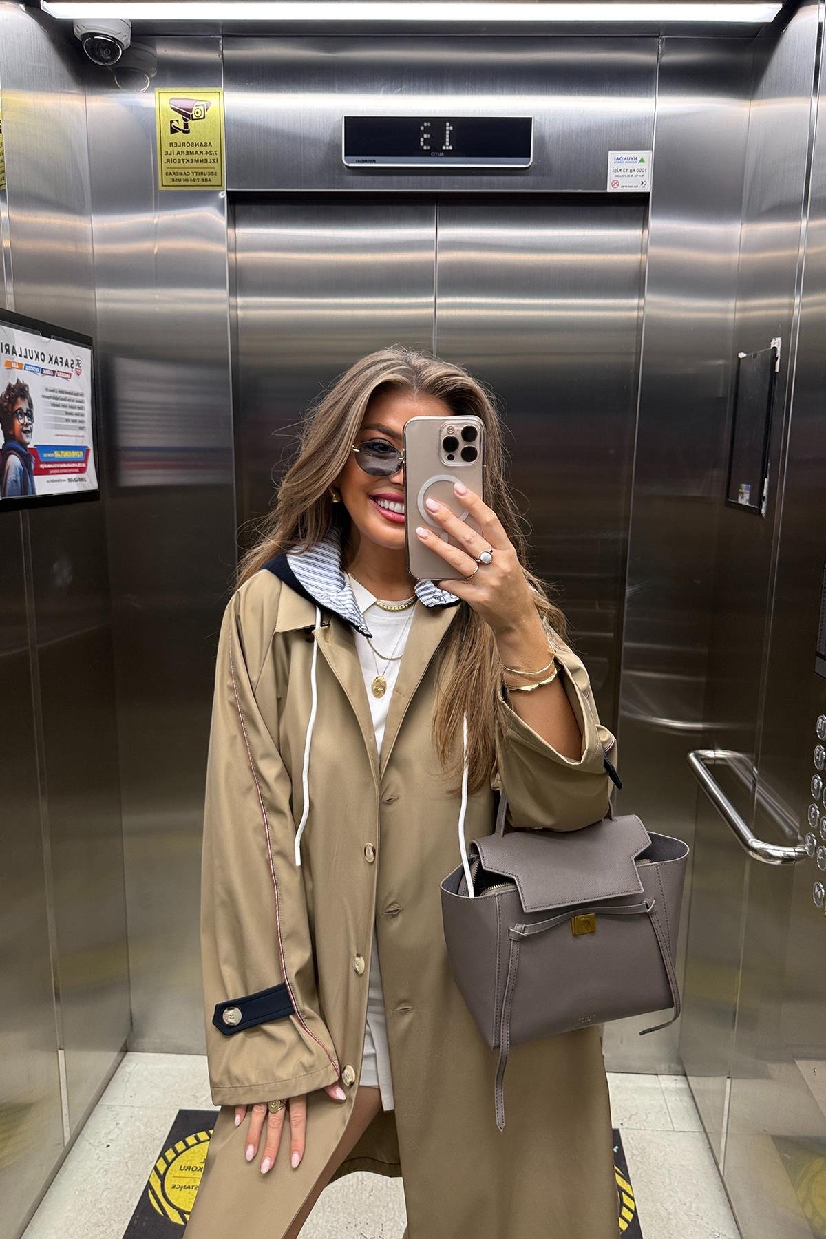 Premium Seri Kapüşonlu Tasarım London Trençkot