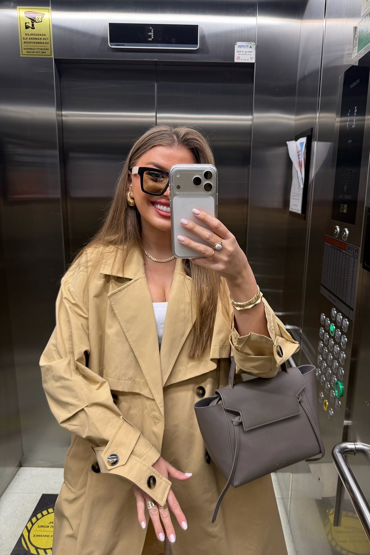 Premium Seri Kol Detaylı Özel Kumaş Maxi Trenç Camel